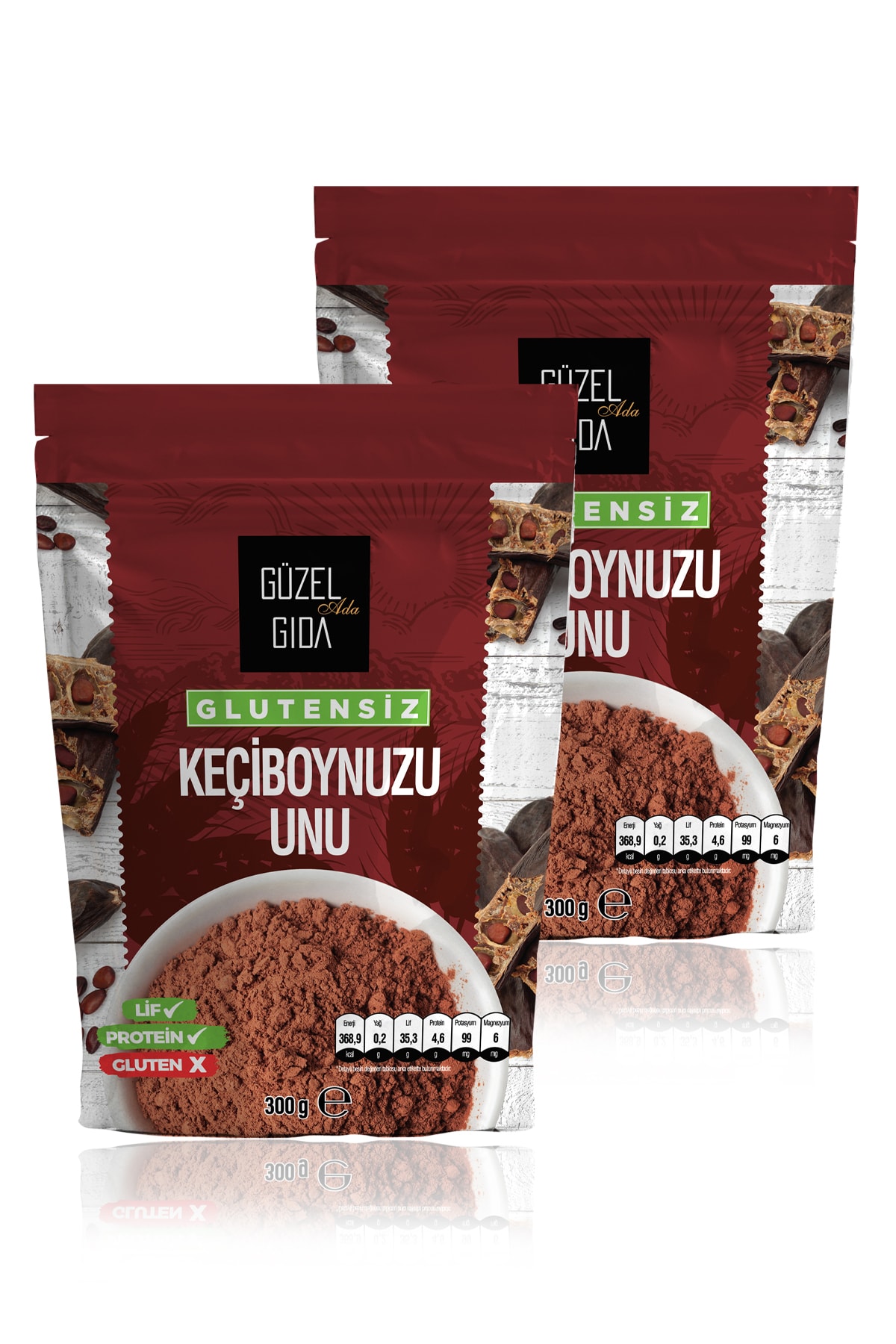Güzel Ada Gıda Glutensiz Keçiboynuzu Unu 300 gr x2