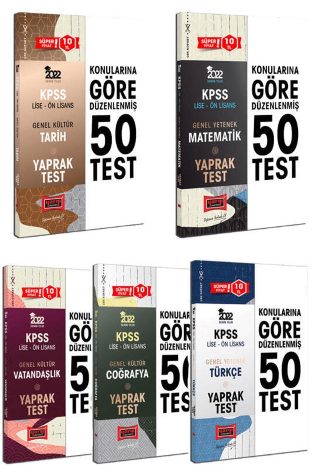 Yargı Yayınları 2022 Kpss Lise Ön Lisans Genel Yetenek Genel Kültür Yaprak Test Seti