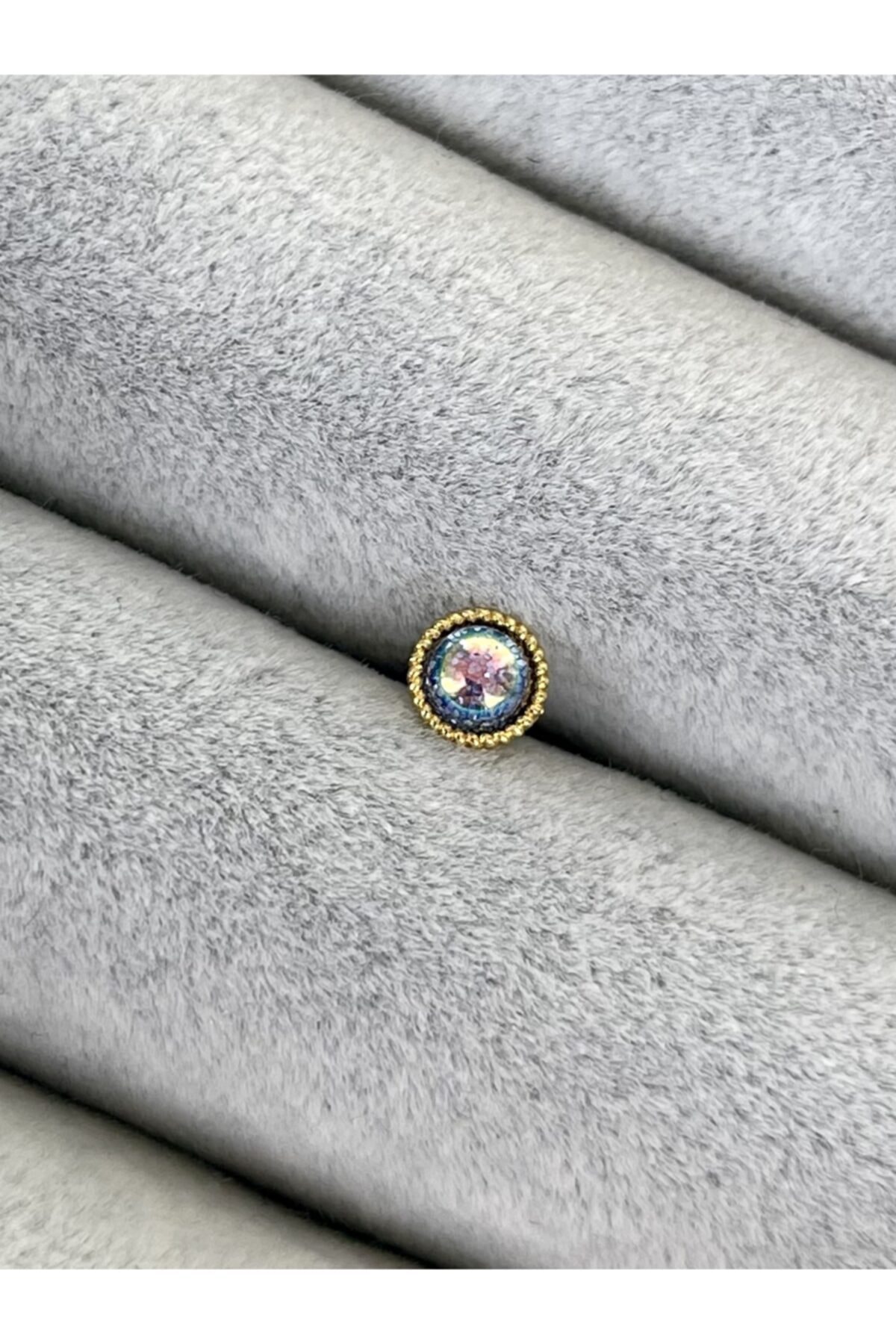 denizden silver Okyanus Taşlı Steril Çelik Piercing