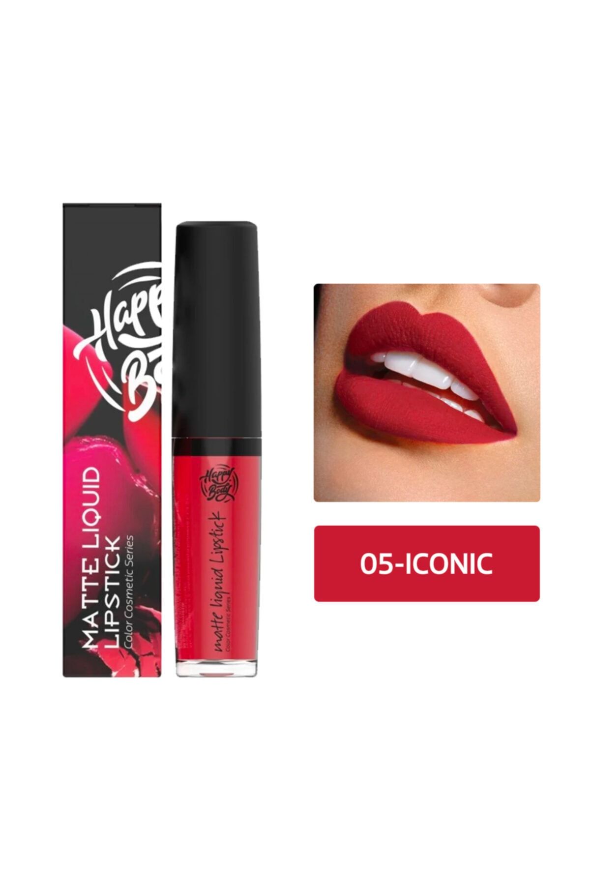 Happy Body Kırmızı Iconic Matte Liquid Lipstick Mat Kalıcı Likit Ruj 05