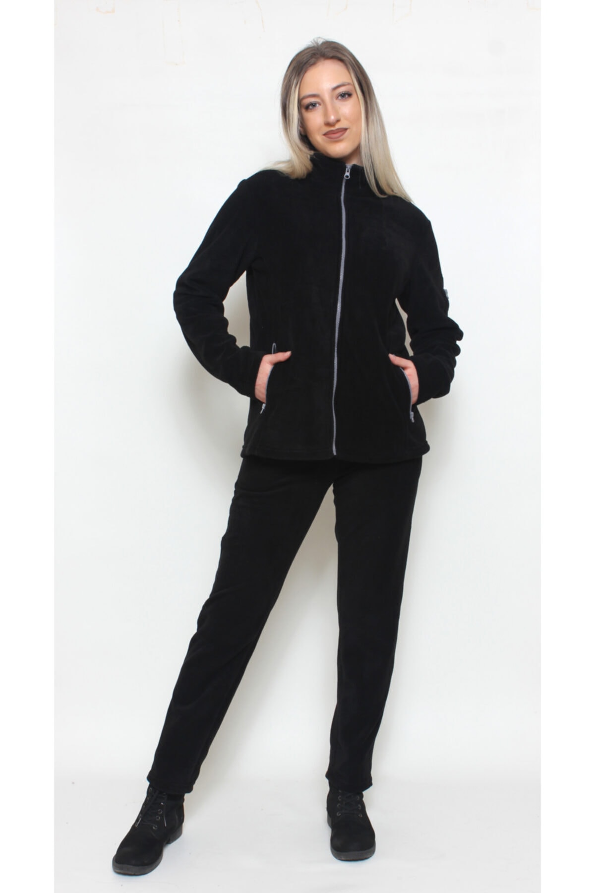 Cottoncool Kadın Siyah Polar Takım