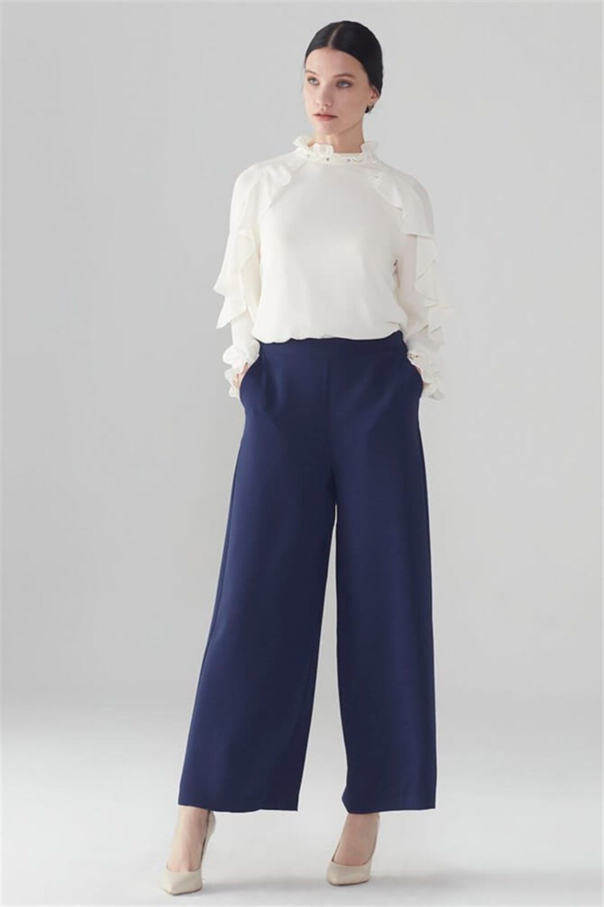 Zühre Bol Paça Lacivert Pantolon P-0013