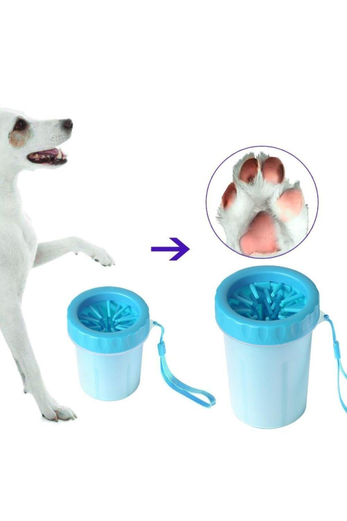 DOĞANKARATİCARET Evcil Hayvan Büyük Boy Köpek Pati Temizleme Yıkama Bardağı Mavi