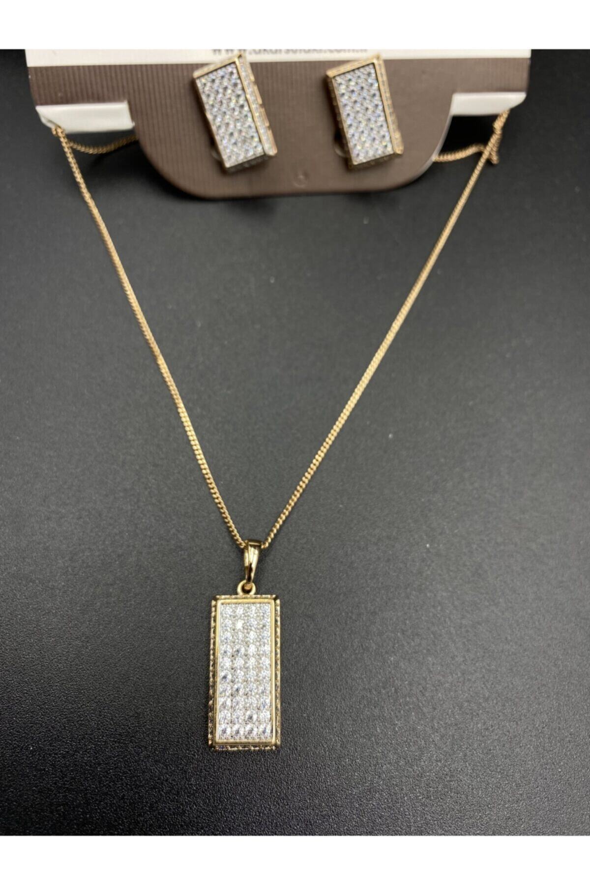 Accessories Rodyum Kaplama Küpe Ve Kolyemiz Takım