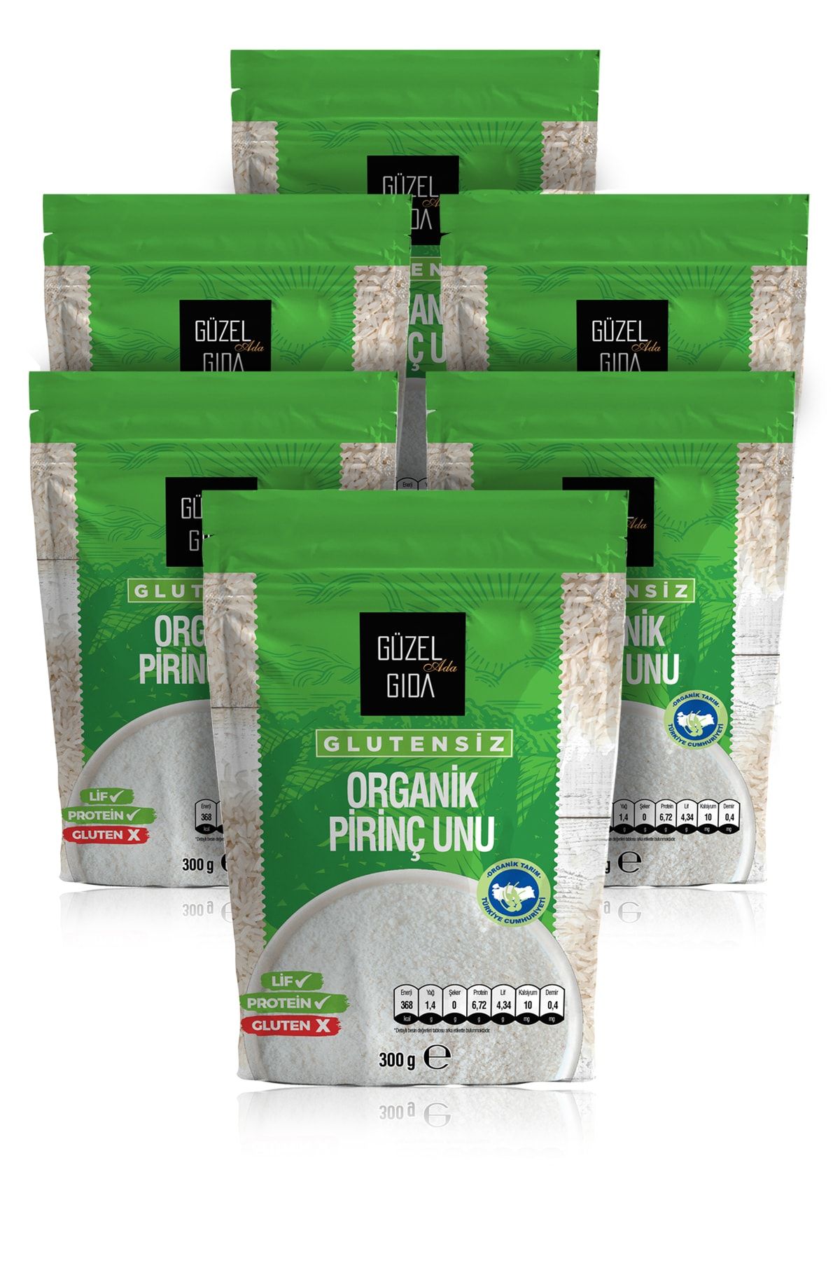 Güzel Ada Gıda Glutensiz Organik Pirinç Unu 300 Gr X 6