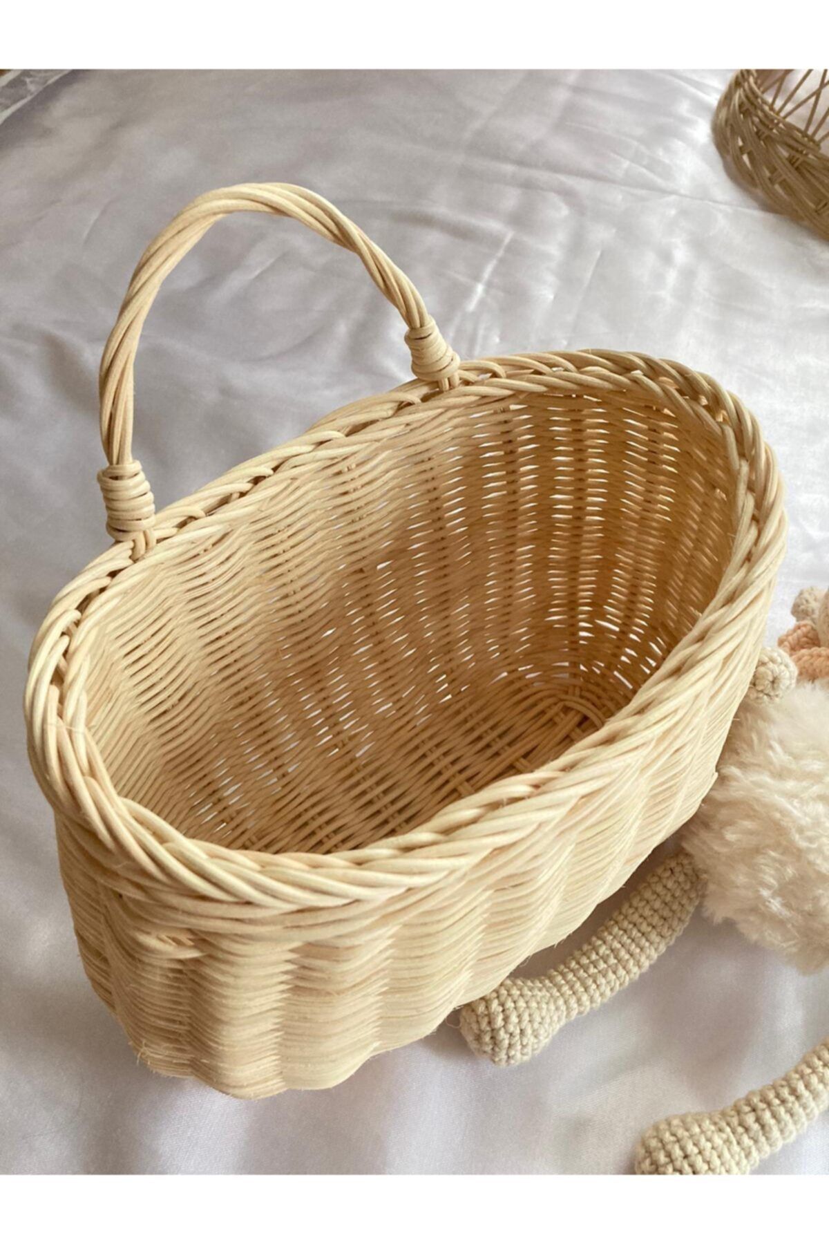 Kumru Home Design Rattan Bambu Wicker Duvar Sepeti - Kitap Oyuncak Mutfak Sepeti