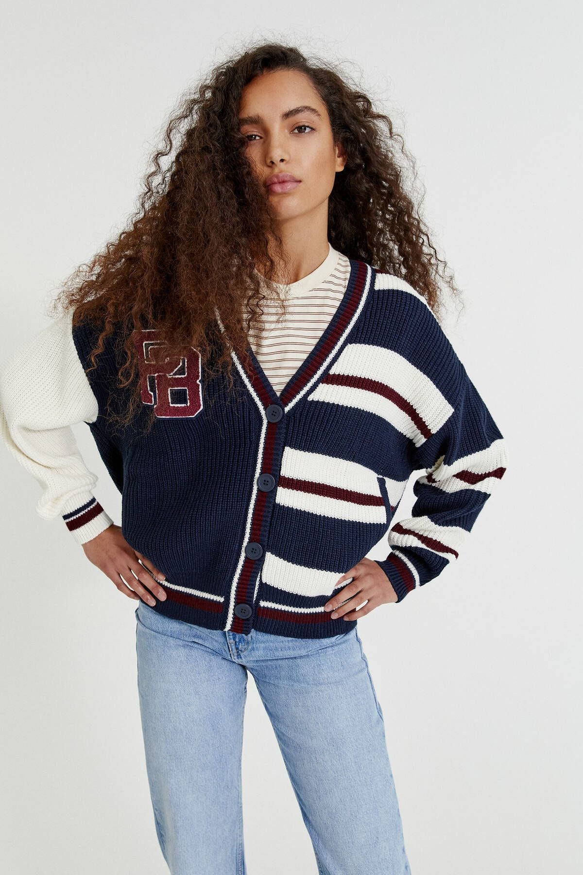 Pull & Bear Yama Detaylı Kolej Ceket