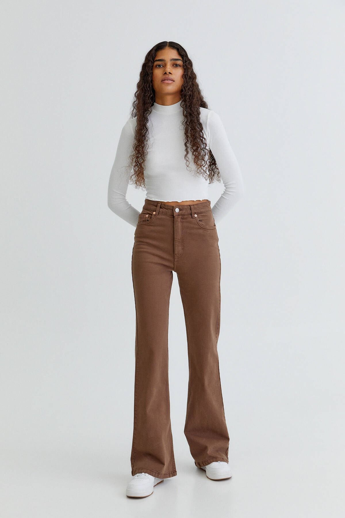Pull & Bear Renkli Ispanyol Paça Skinny Fit Pantolon