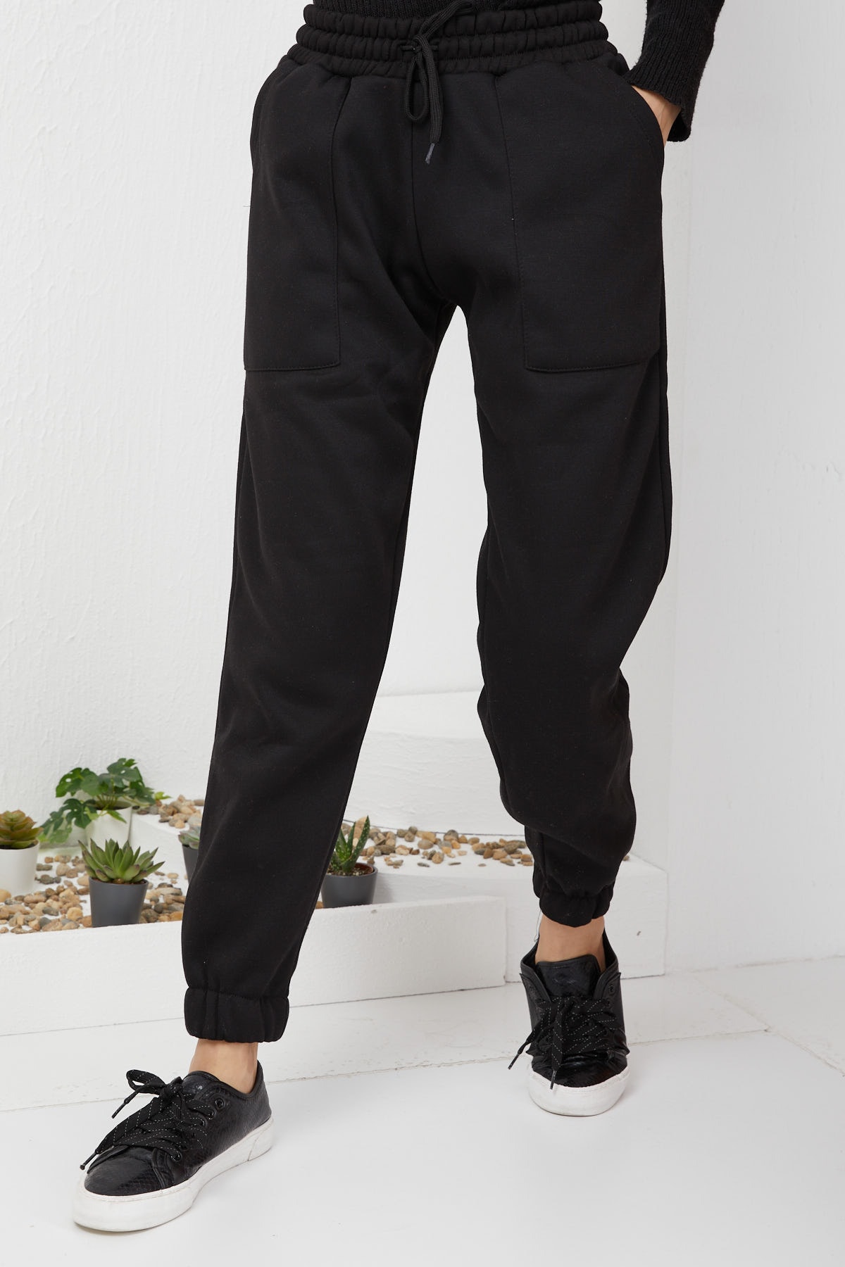 İmajButik Içi Şardonlu Üç Iplik Eşofman Alt/siyah