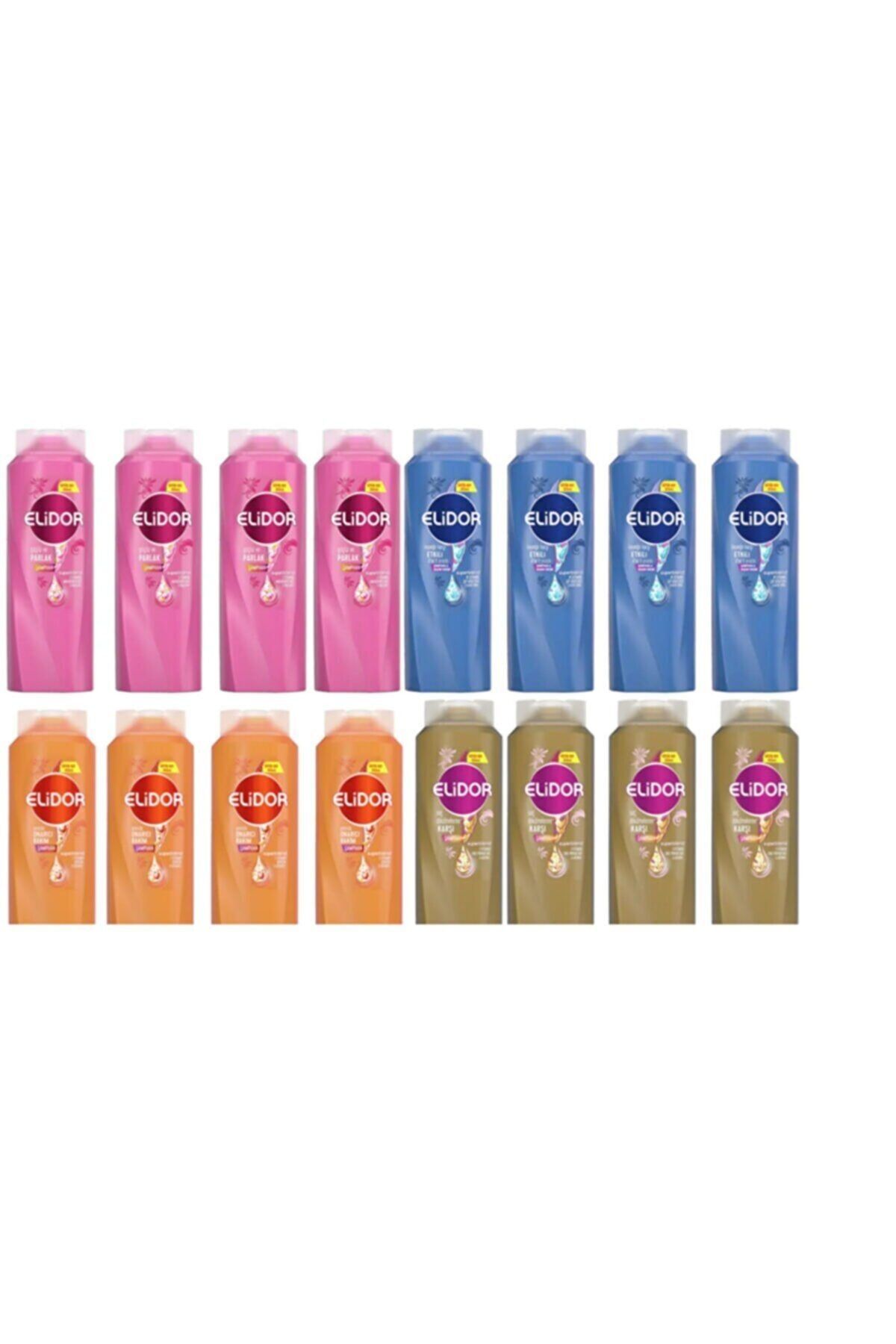 Elidor Karma Paket 16x650 Ml (4 Anında Onarıcı + 4 Saç Dökülmesi + 4 Güçlü Parlak +4 Kepeğe Karşı)