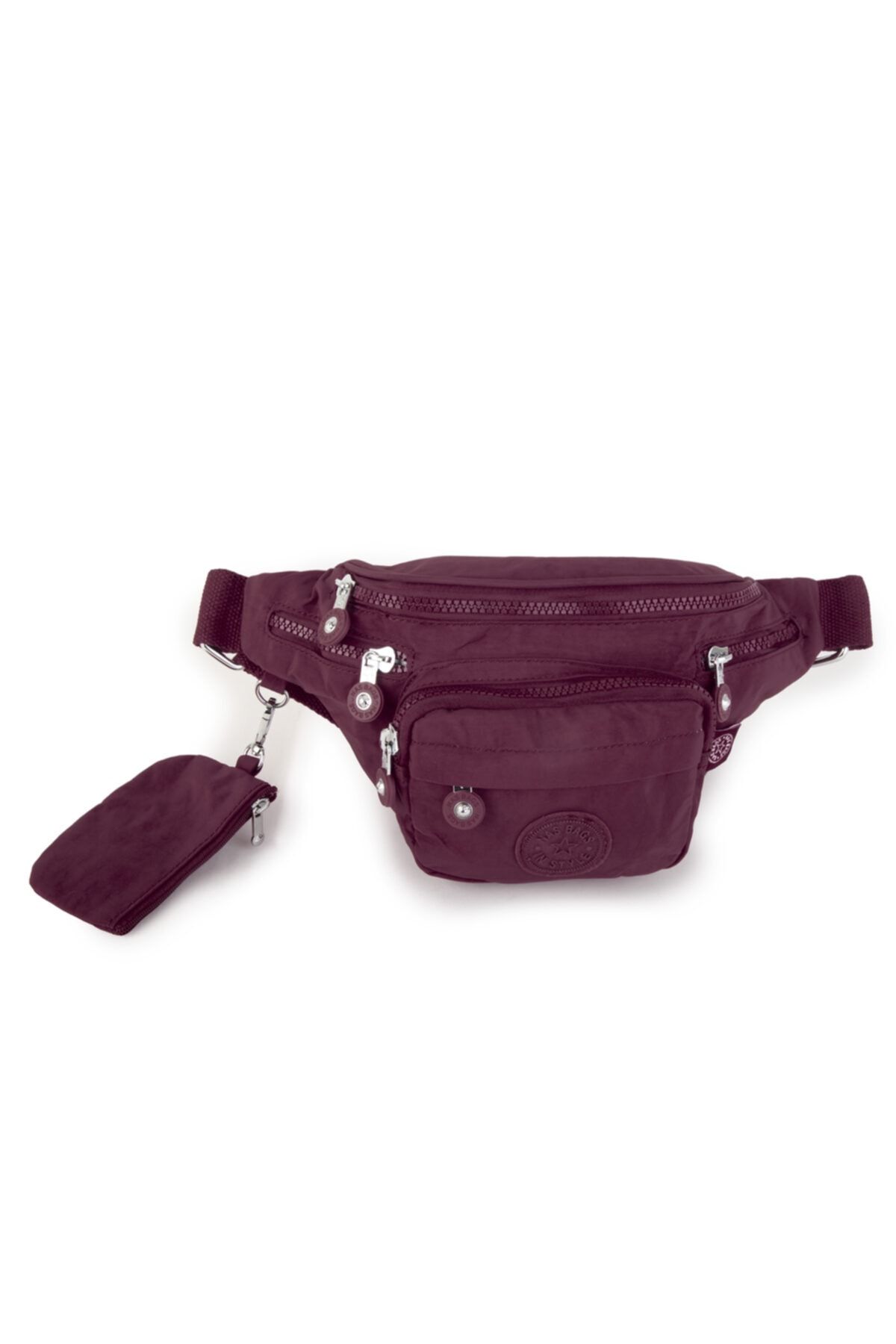 Nas Bag Bordo Krinkıl Kumaş Su Geçirmez Waterproof Bel Çantası