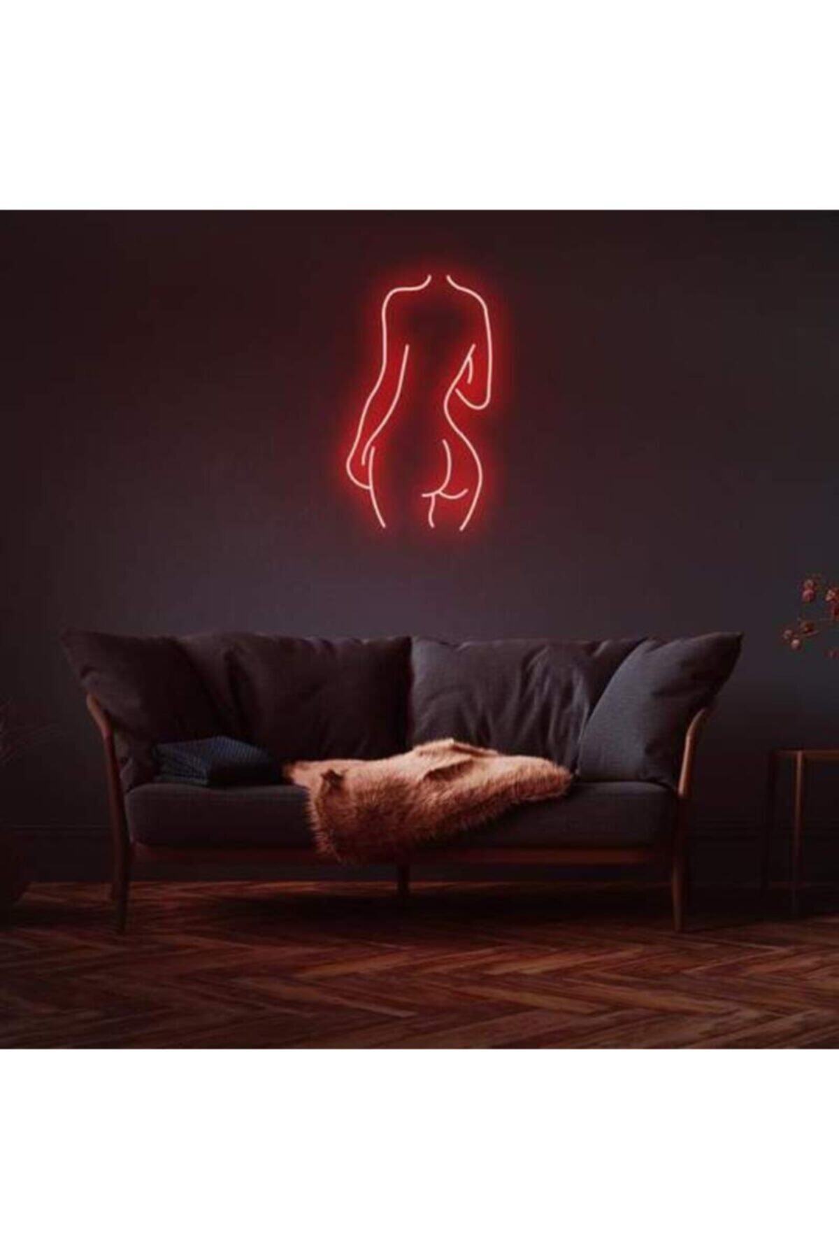 HONEY CONCEPT Kadın Arka Siluet Neon Duvar Yazısı Dekoratif Duvar Aydinlatmasi Gece Lambası