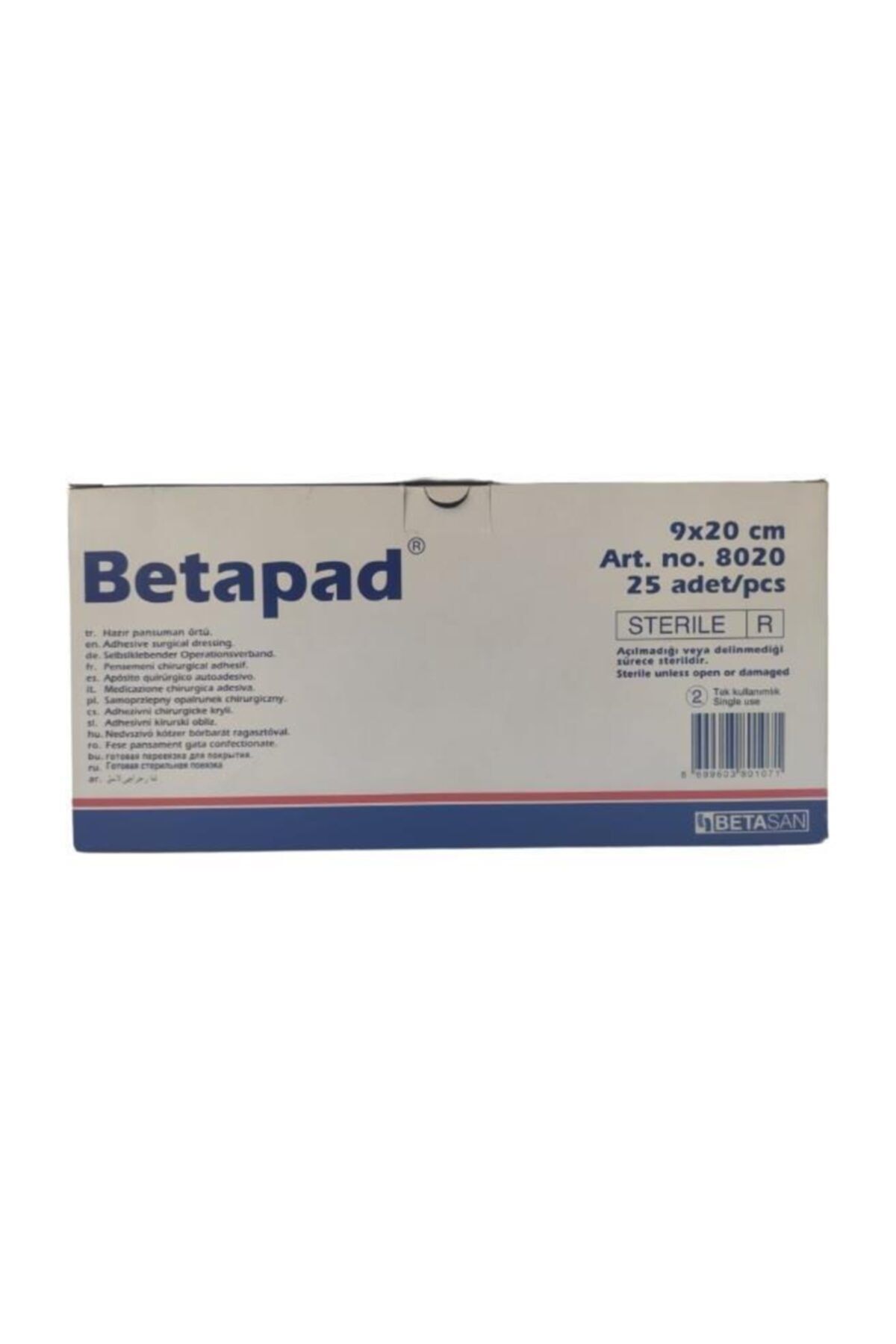 BETAPAD Steril Hazır Pansuman Yara Örtüsü 9cm X 20cm 25 Adet