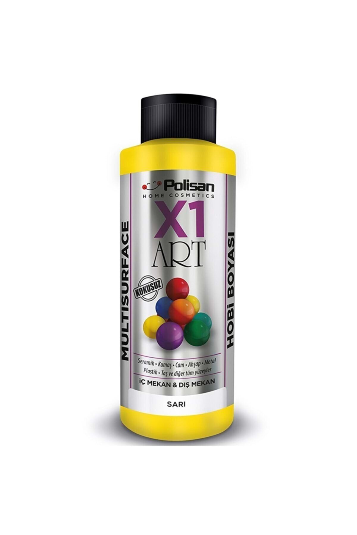 Polisan X1 Art Multisurface Akrilik Hobi Boyası - Sarı - 120 Ml