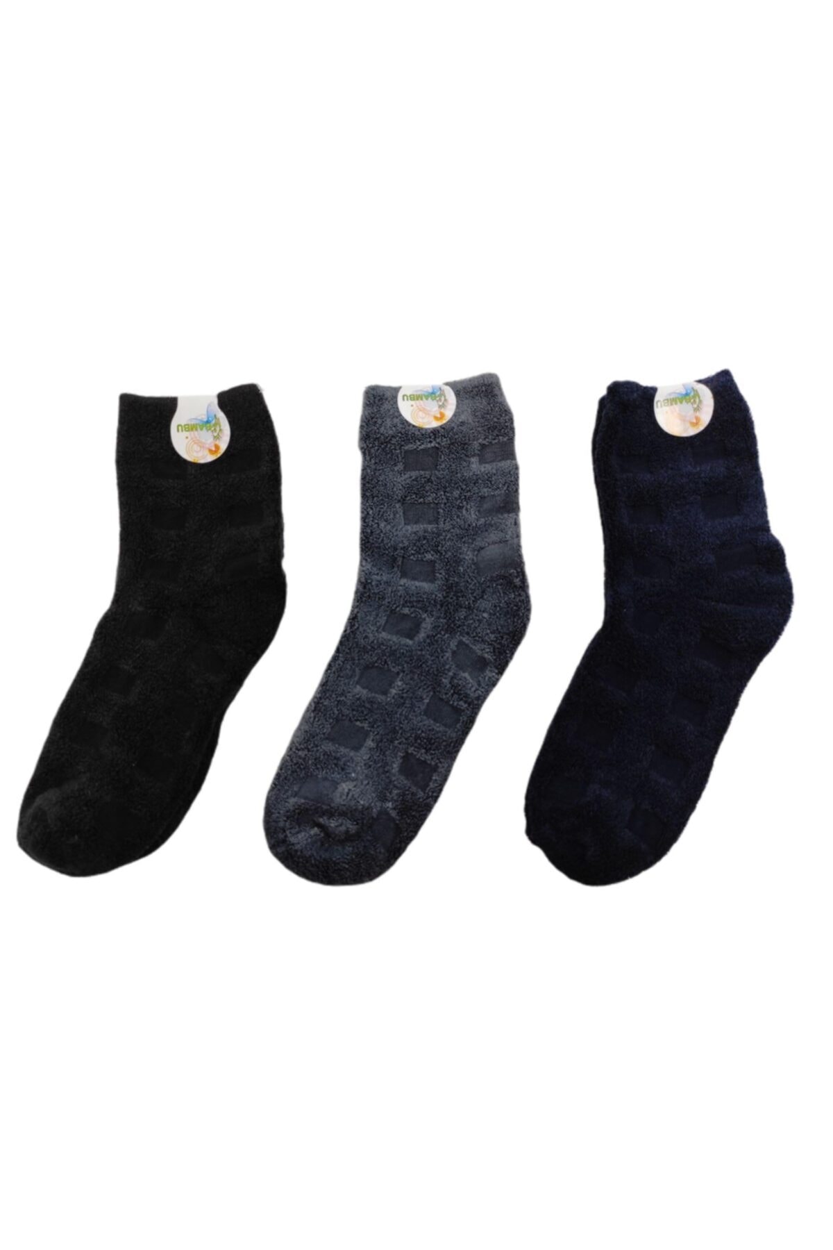 passion socks 3 Lü Kışlık Yarım Konç Çorap (ters Havlu ) Yumuşak Bambu Çorap