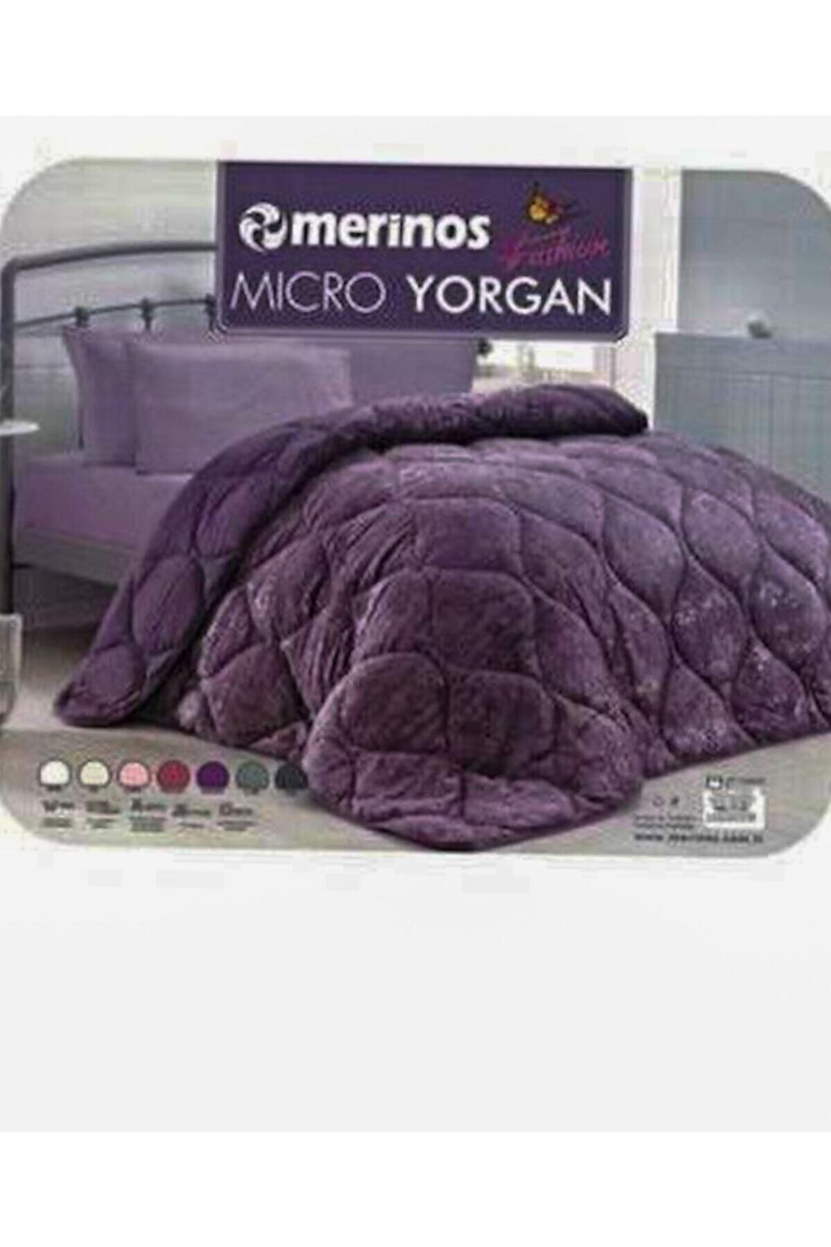 Merinos Fashion Micro Yorgan Çift Kişilik- Mürdüm- 195x215