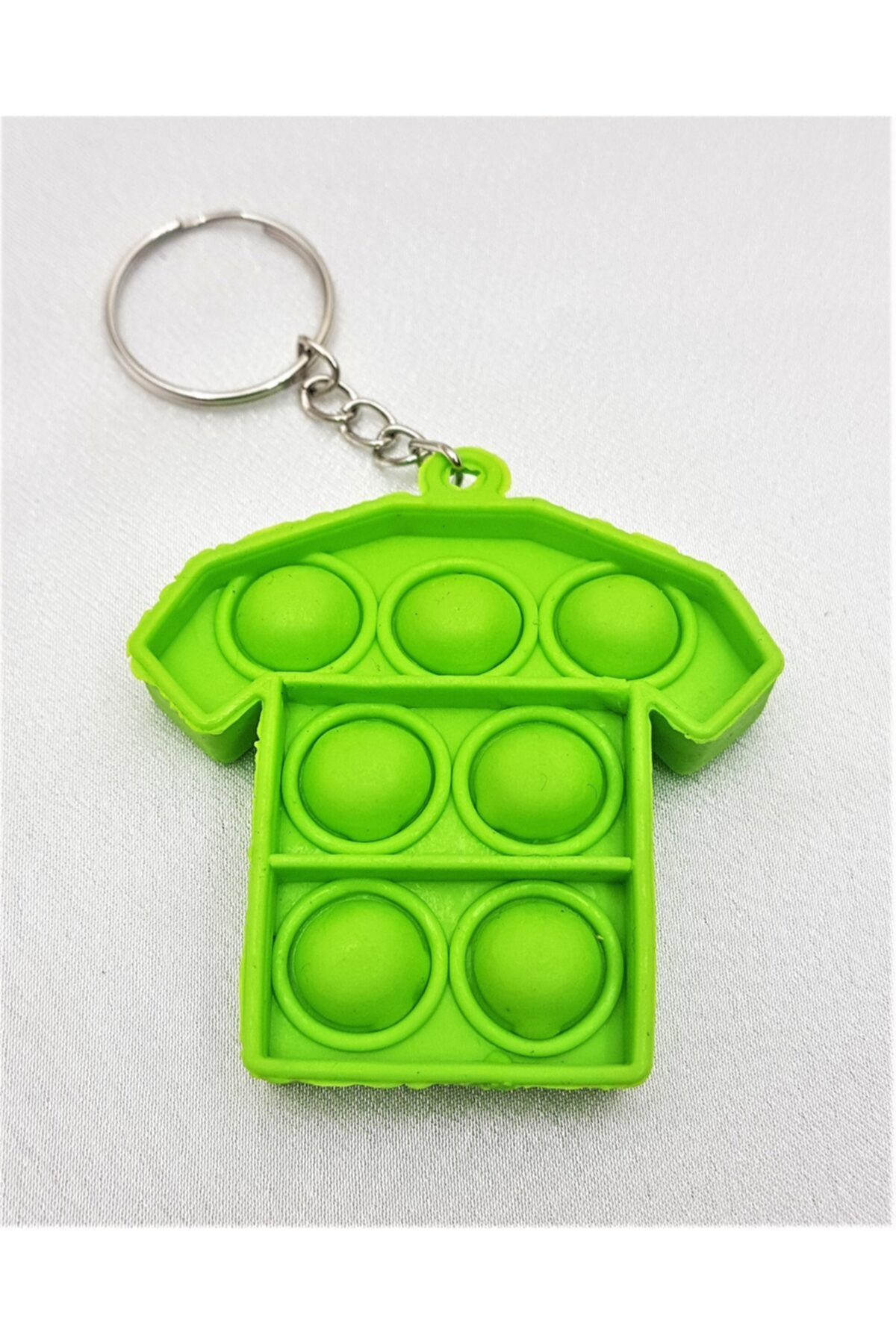 TÜKKAN ACCESSORİES Pop It Bubble Fidget Pop It Duyusal Stres Oyunu T-shirt Yeşil Anahtarlık