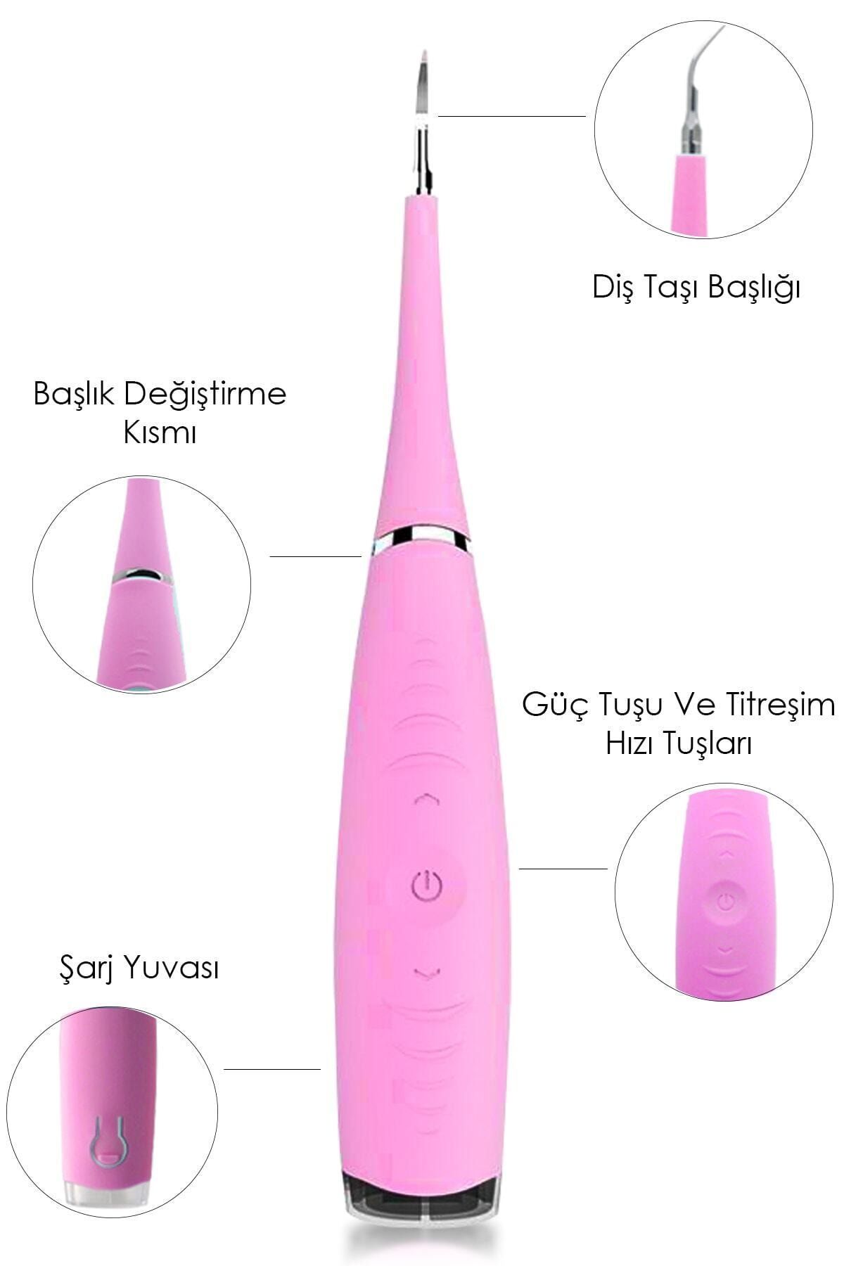 MUJGAN Electric Cleaner 3 Başlıklı Arayüz Diş Fırçası + Yüz Temizleme Fırçası 1.75 Mm + Diş Fırçası