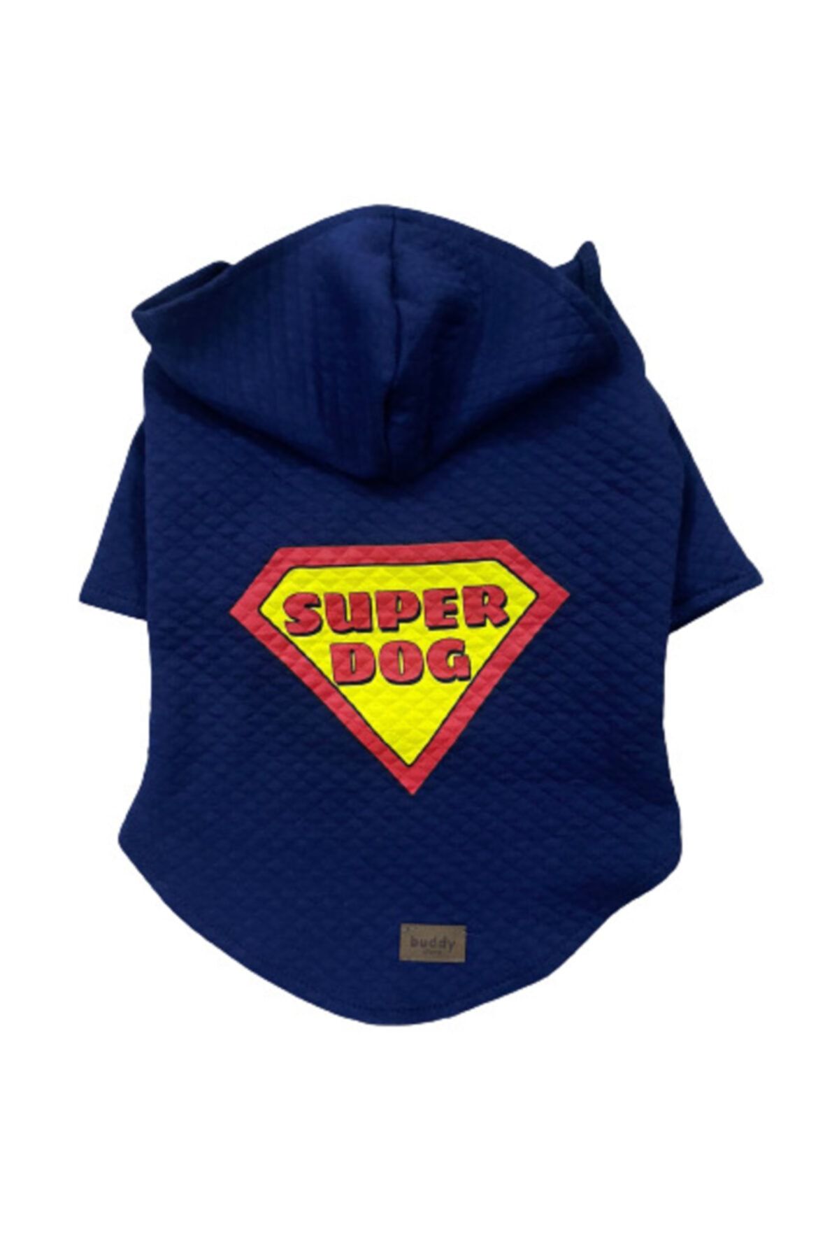 Buddy Store Kedi Köpek Kıyafeti & Elbisesi Kapüşonlu Sweat (kapitone Kumaş) Model Lacivert Superdog [ Xs Beden ]