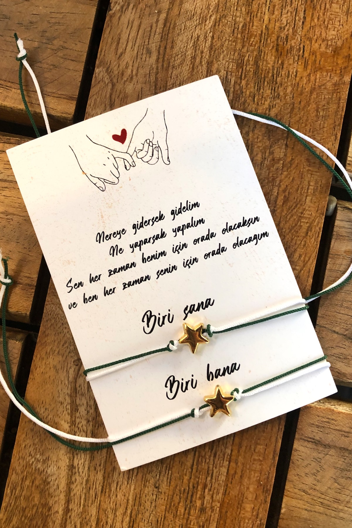 Ala Jewelry Yıldız Figürlü 2'li İpli Best Friends Bileklik