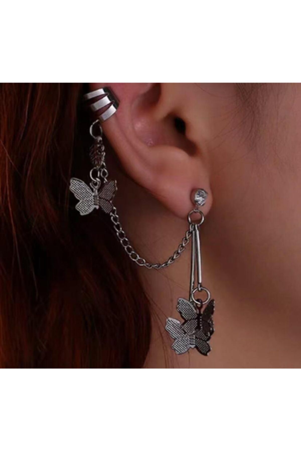Pelin Aksesuar Kelebekli Kulak Aksesuarı Piercing