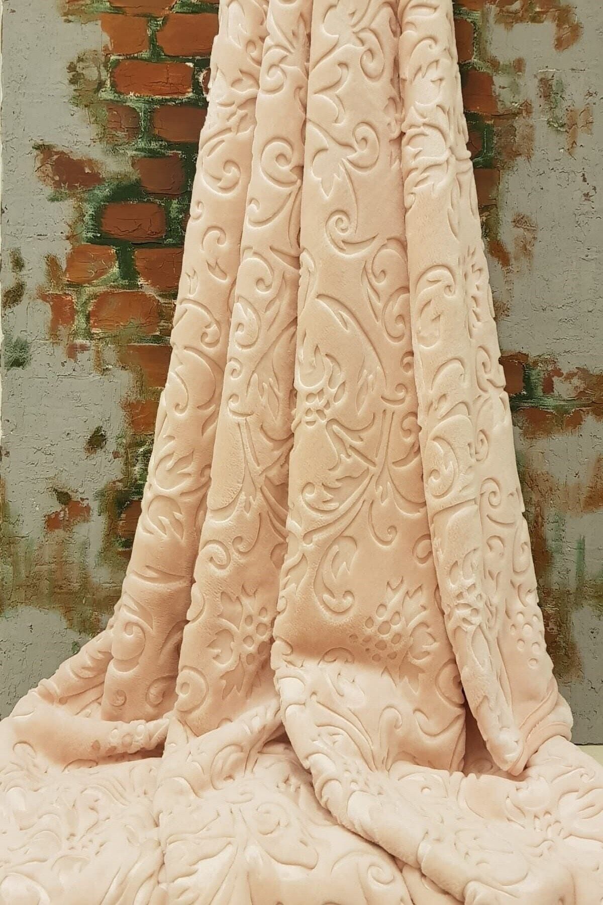 Merinos Elegans Battaniye Tek Kişilik-160x220 Cm- Pudra