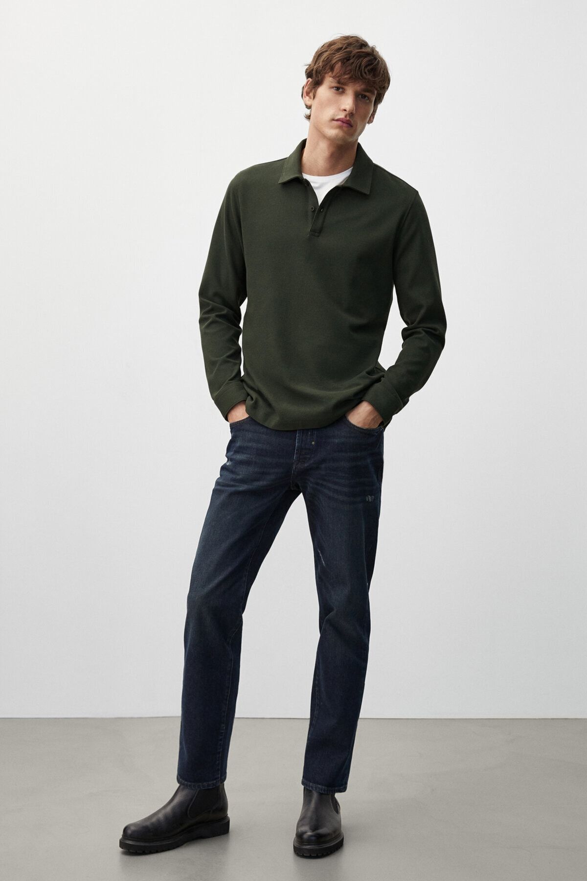 Massimo Dutti Dokulu Pamuklu Polo Tshirt