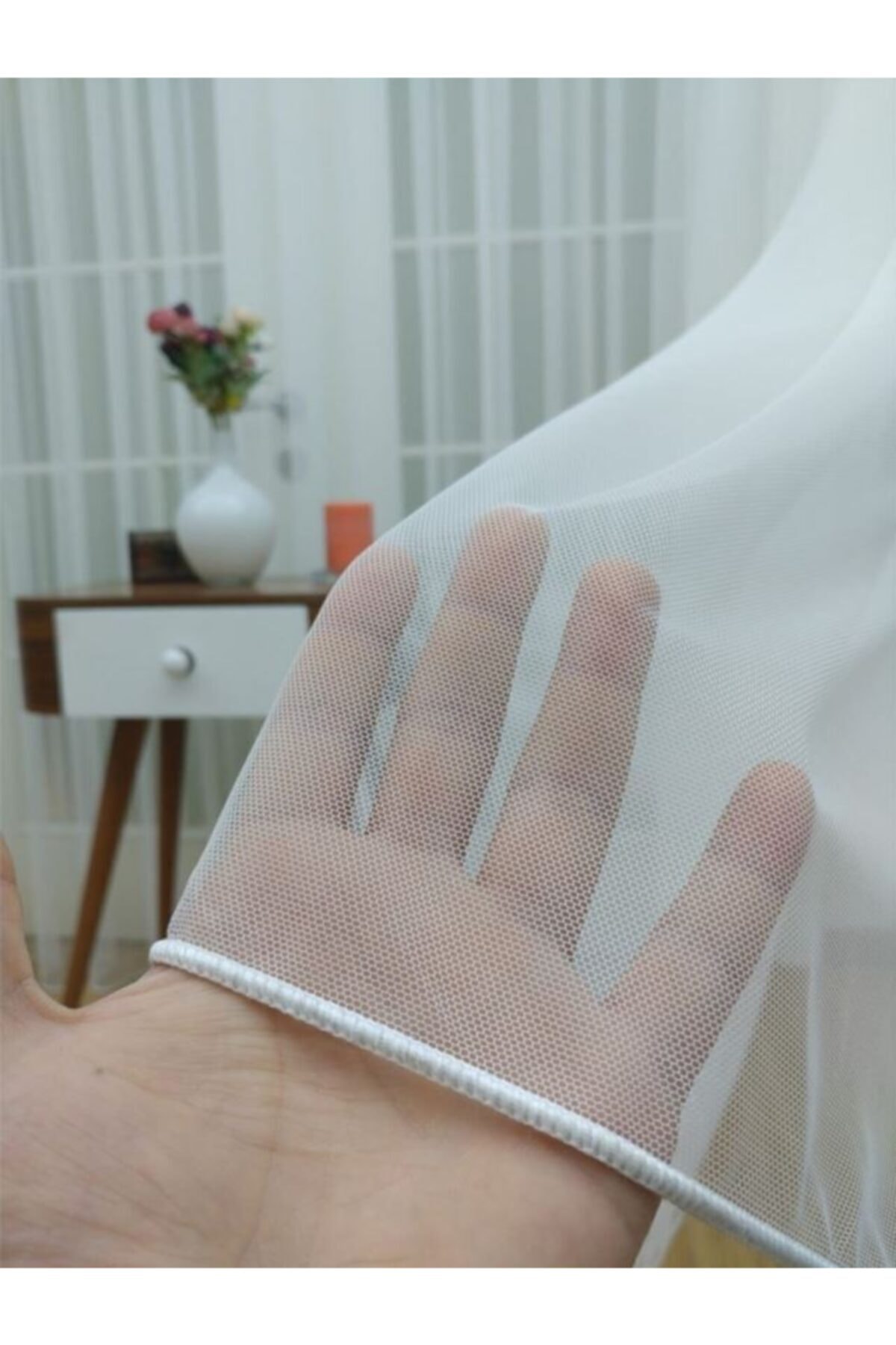 AlsakAlsak Grek Tül Perde Petek Zemin Orta Pile