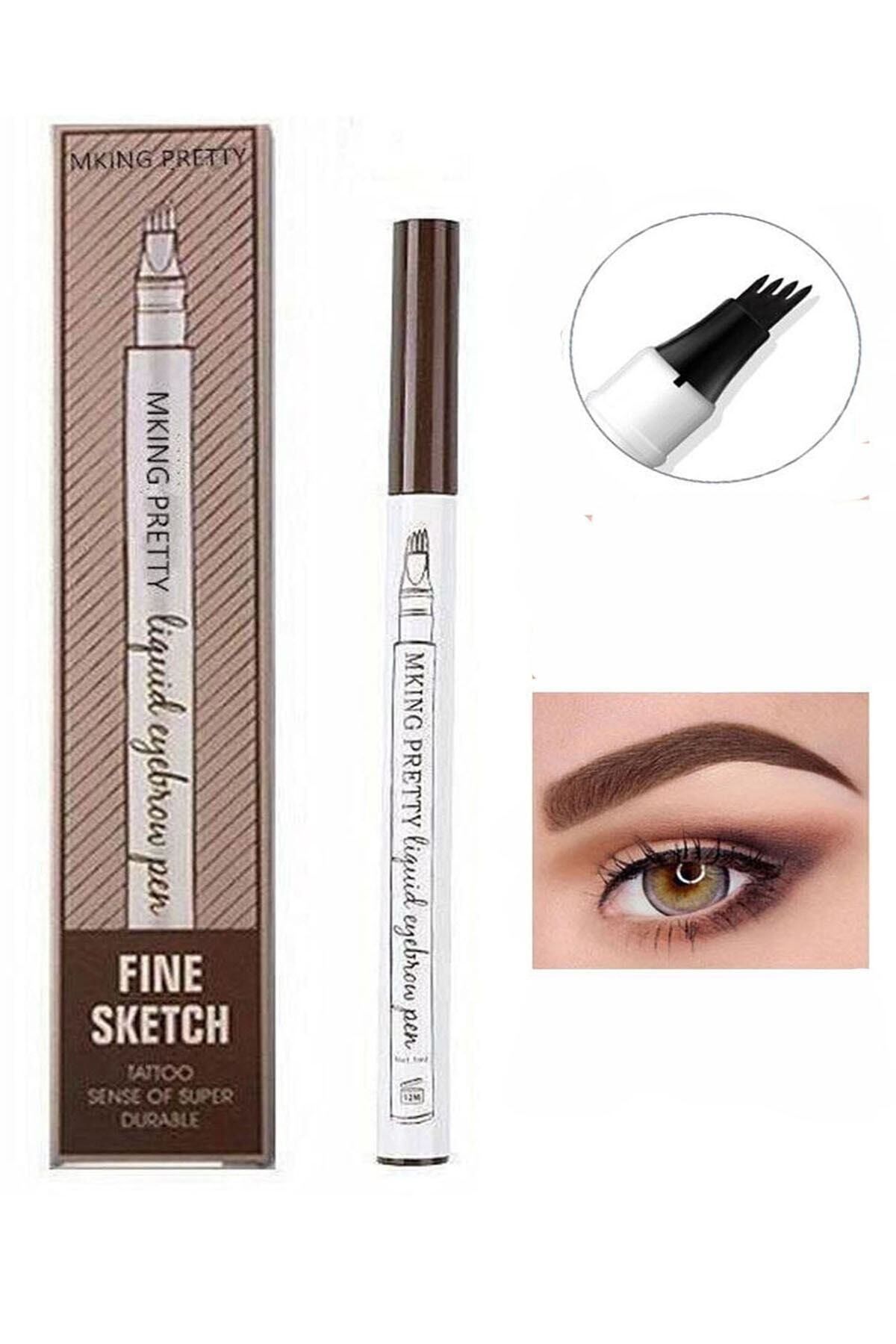 Mardinal Fine Sketch Kaş Kalemi Şekillendirme Boyama Kaş Rimeli Kalıcı Microblading (kahverengi)
