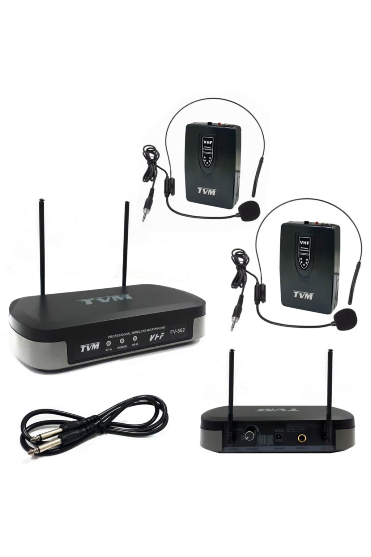 TVM Mikrofon Kablosuz 2 Headset Vhf Fv-502