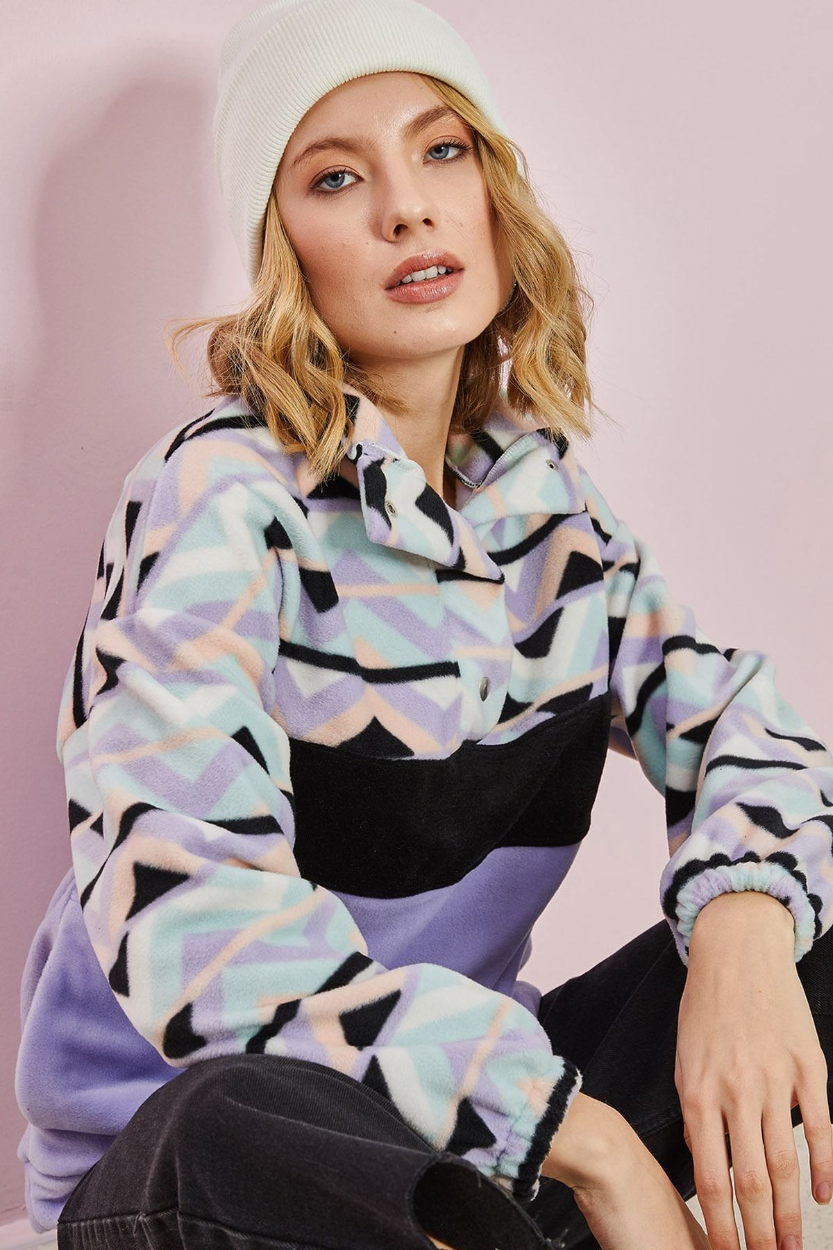 Bianco Lucci Kadın Multi Desenli Sweatshirt