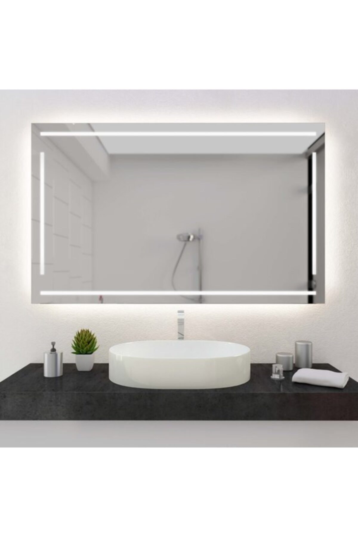 Aypars Atlye Banyo Lavabo Aynası 80x120 cm Dokunmatik Ledli 4 mm Flotal Ayna