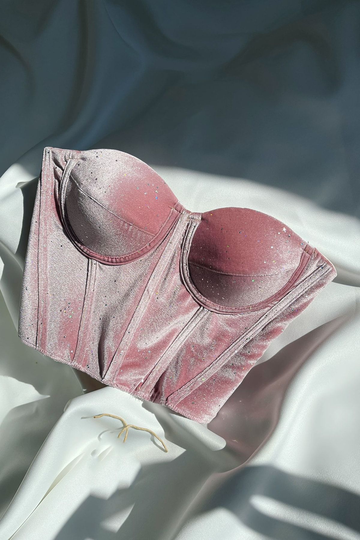 WAHSHE Pink Shine Kadife Büstiyer