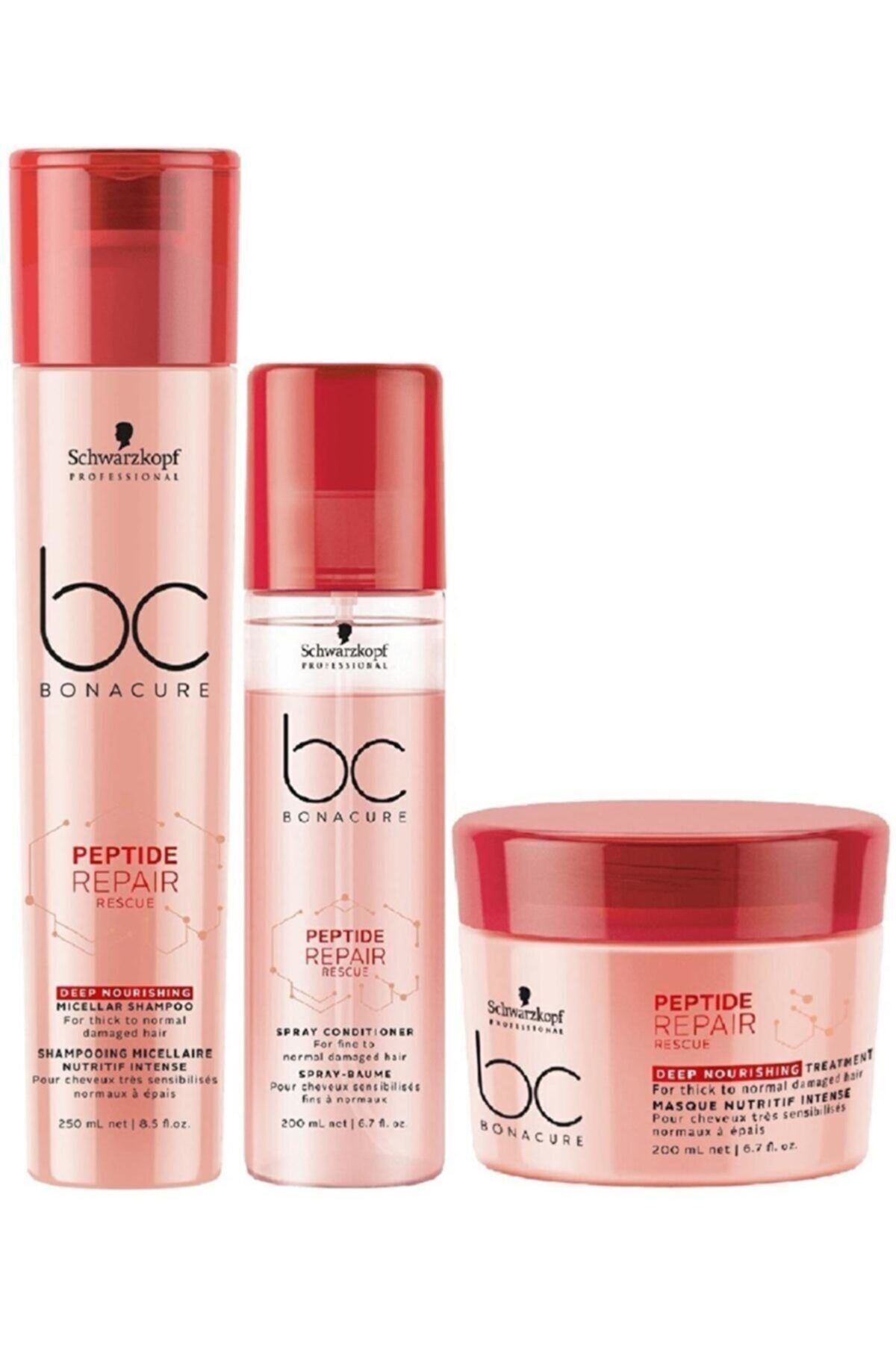 Bonacure Bc Schwarzkopf Peptide Acil Kurtarma Derin Besleme Micellar 3`lü Set