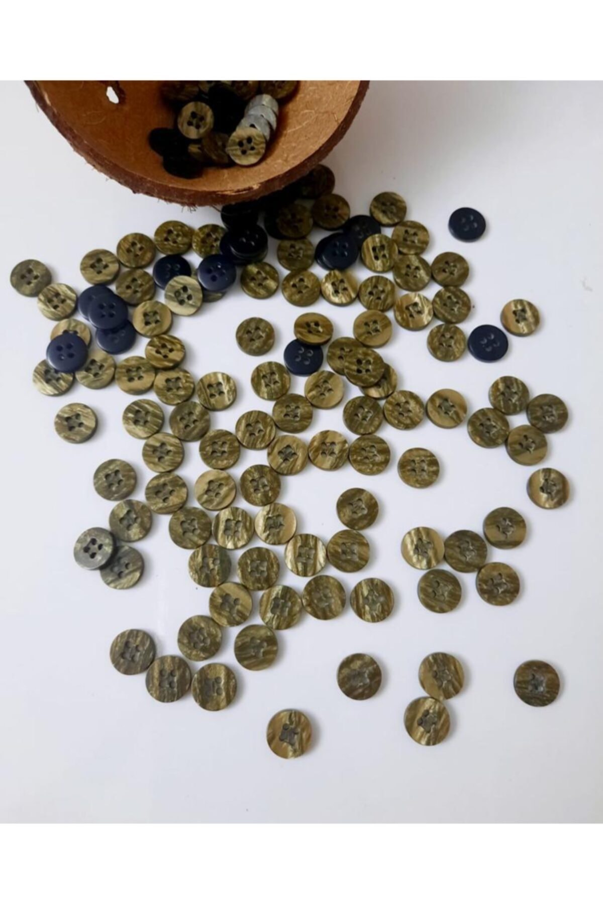 canan dizayn Yeşil, Sedefli Gömlek Düğmesi 11,5 Mm(20 Adet)