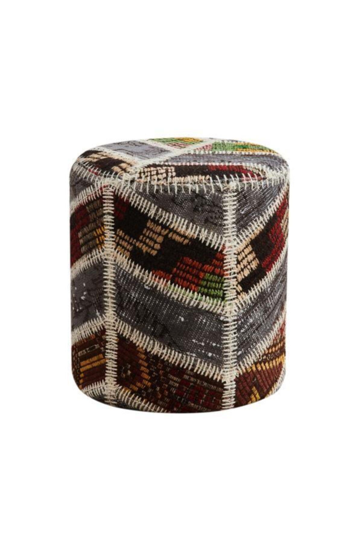 Just Home Arrow El Dokuma Patchwork Puf