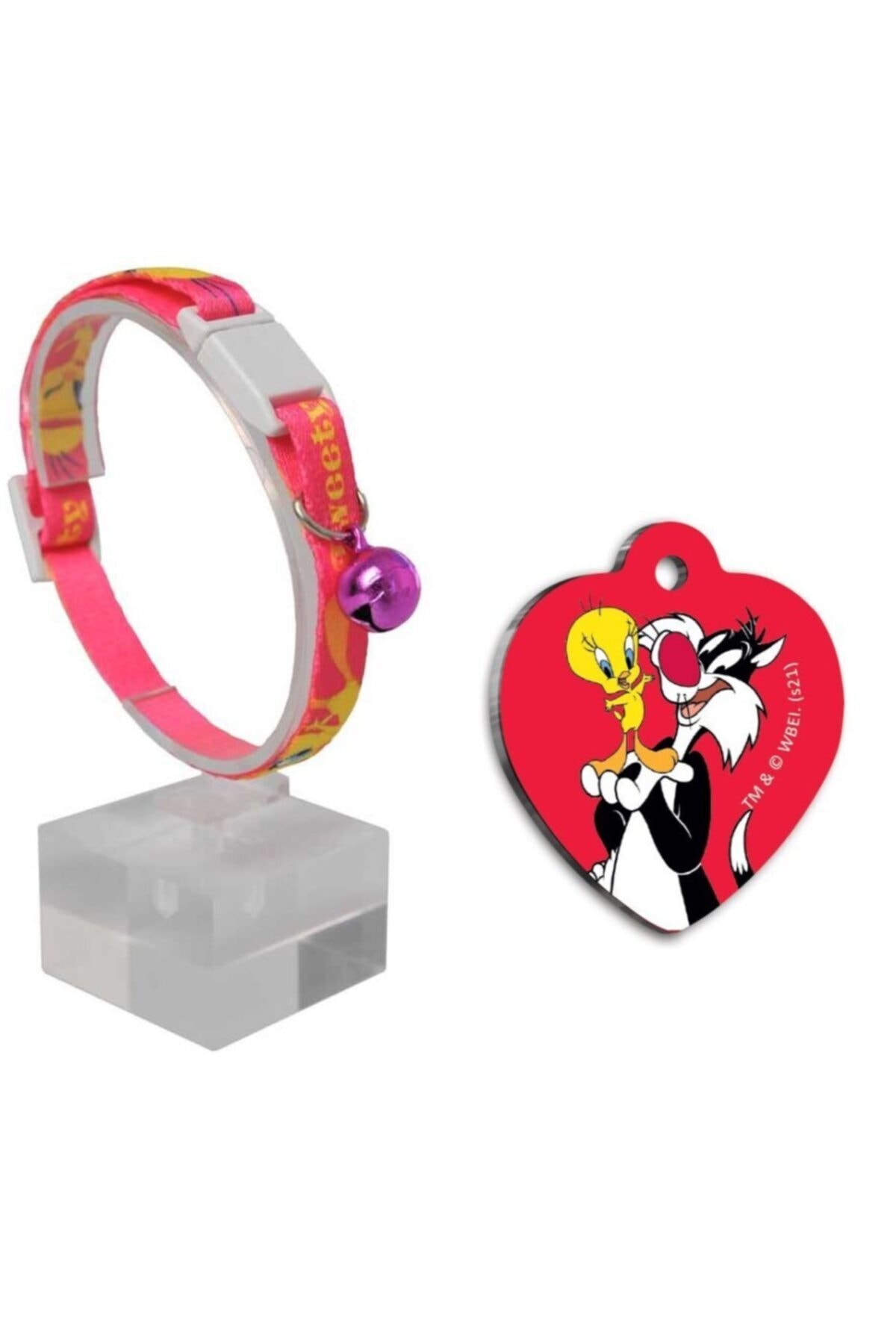 TWEETY Güvenlik Kilitli Yumuşak Doku Kedi Boyun Tasması 22-30 Cm