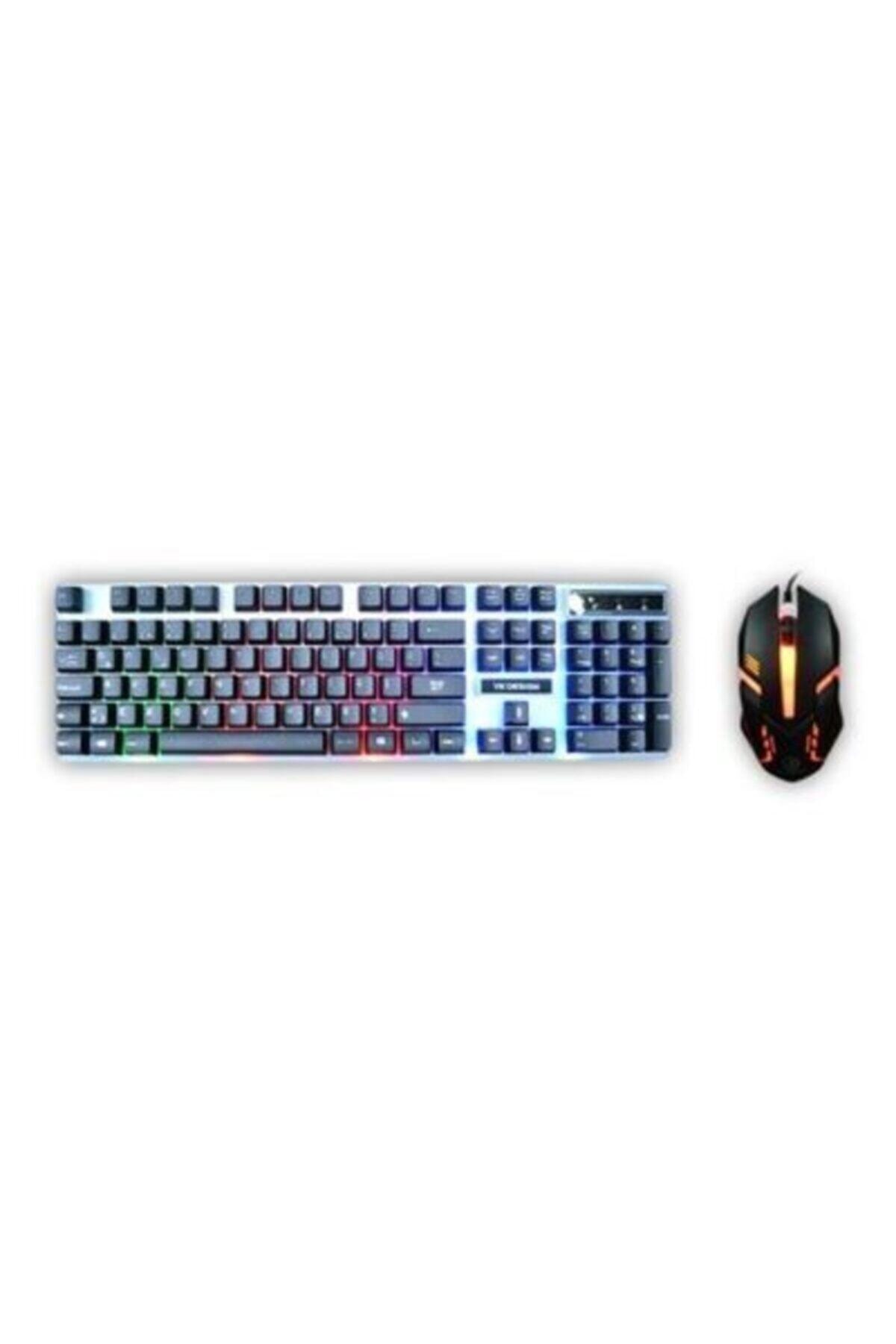 YK Design Gaming Oyuncu Rgp Işıklı Klavye Mouse Set