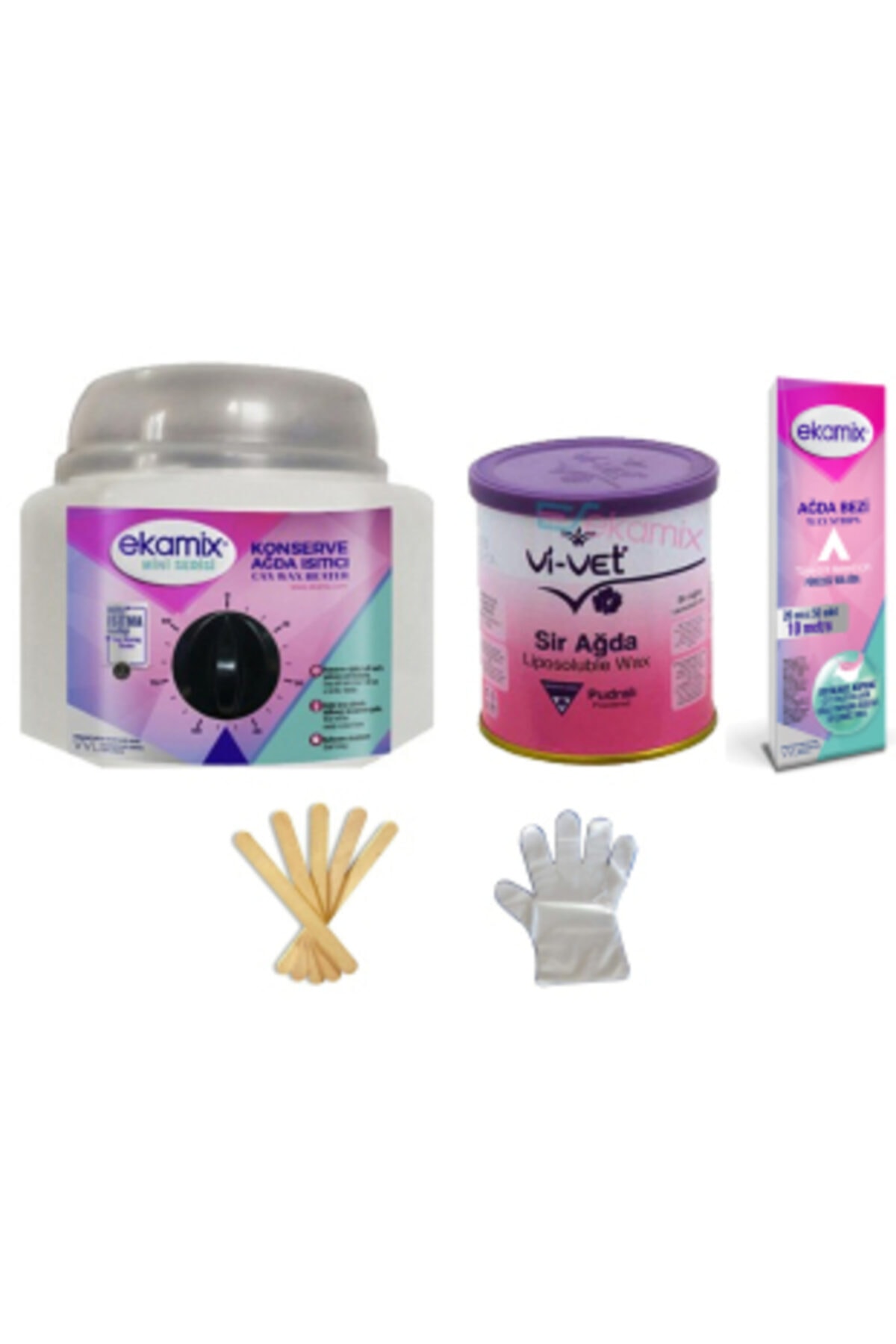 Ekamix Konserve Ağda Makinesi Vivet Pudralı Ağda 240 ml Bez 10 mt