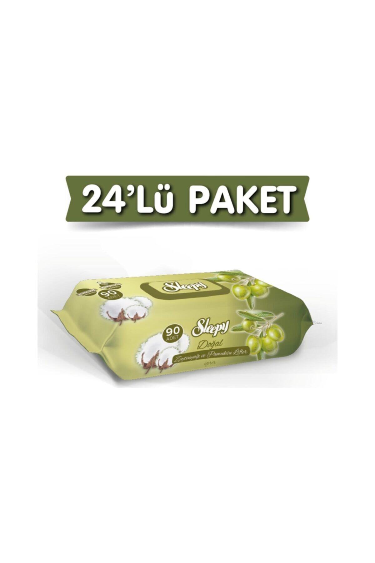 Sleepy Doğal Zeytinyağlı Islak Havlu Mendil 24lü