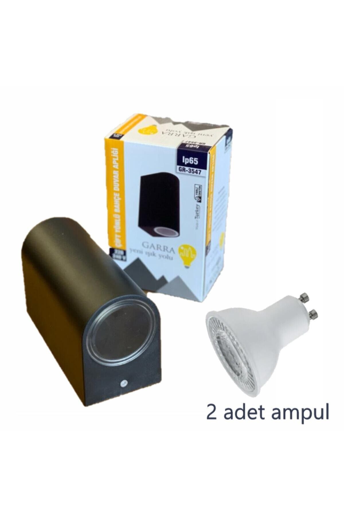 GARRA Siyah Çift Yönlü Duvar Aplik Ip65 Iç Ve Dış Mekan Bahçe Aydınlatma (günışığı)