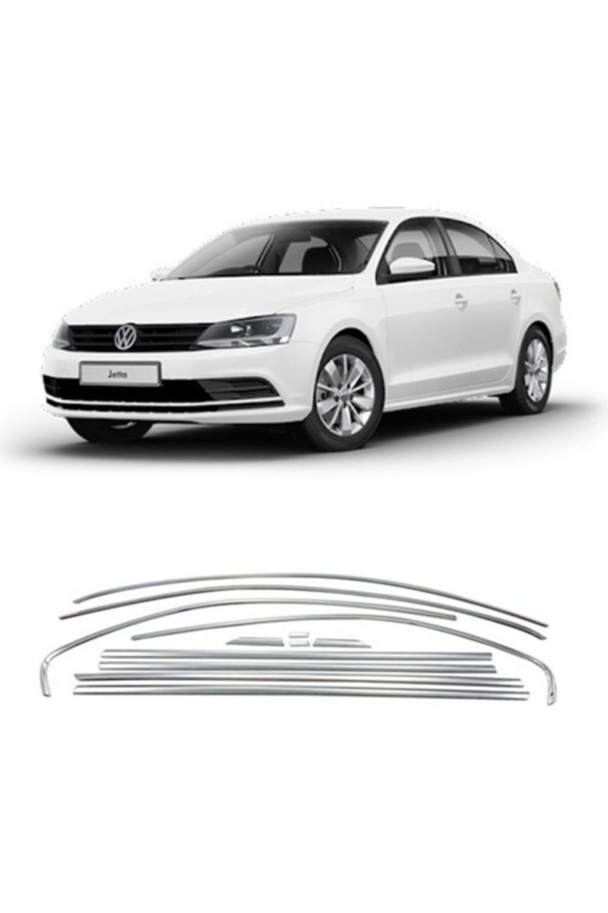 CMG TUNİNG Volkswagen Aksesuar Jetta 2012-18 Krom Cam Çıta Seti Tamtur