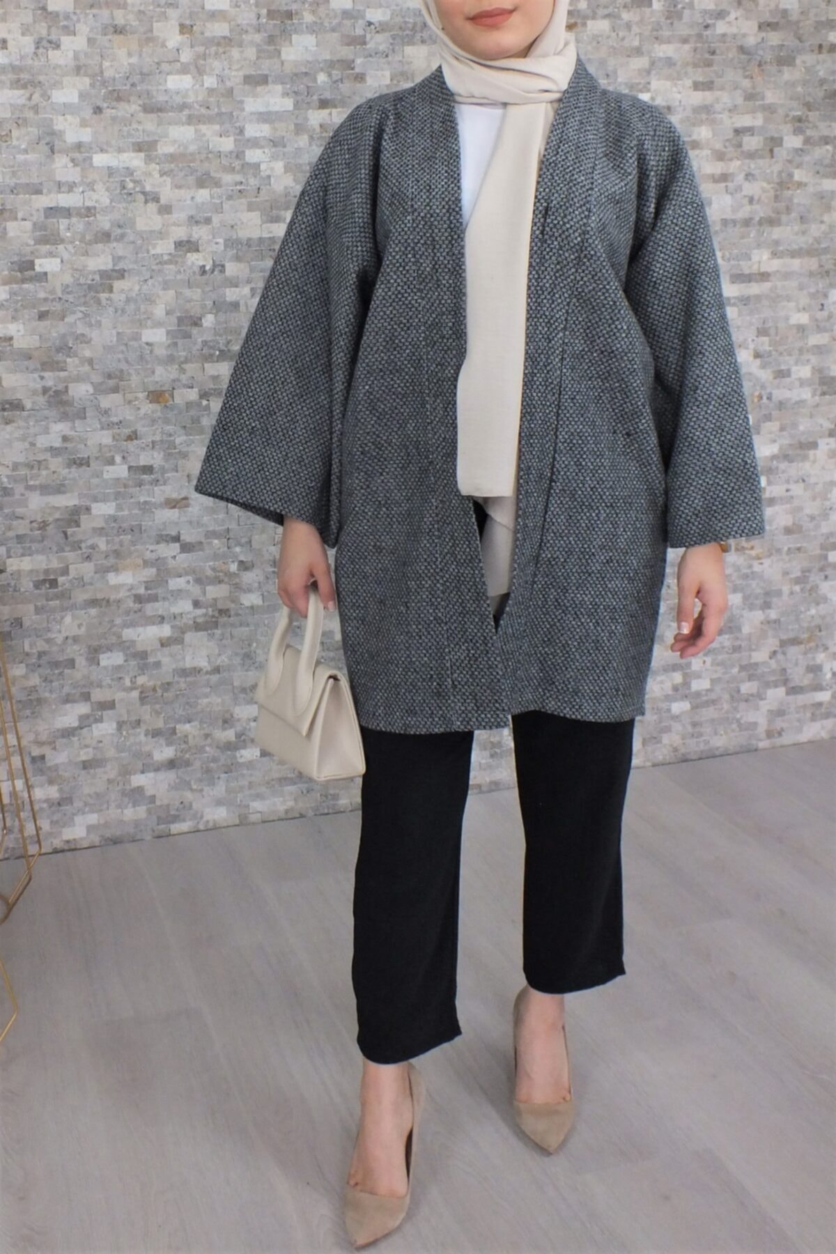 hatice şencan butik Kadın Kaşe Kimono
