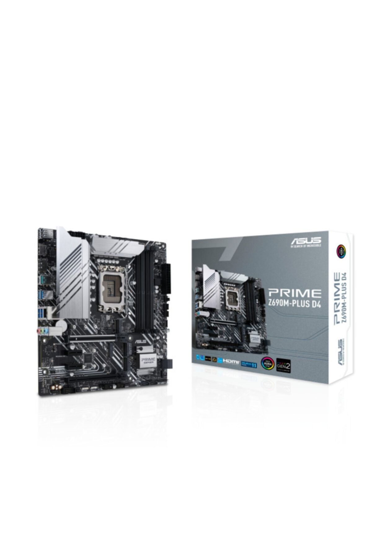 ASUS Prıme Z690m-plus D4 1700p Ddr4 Ses Glan Dp/hdmı Sata3 Usb3.2 Matx