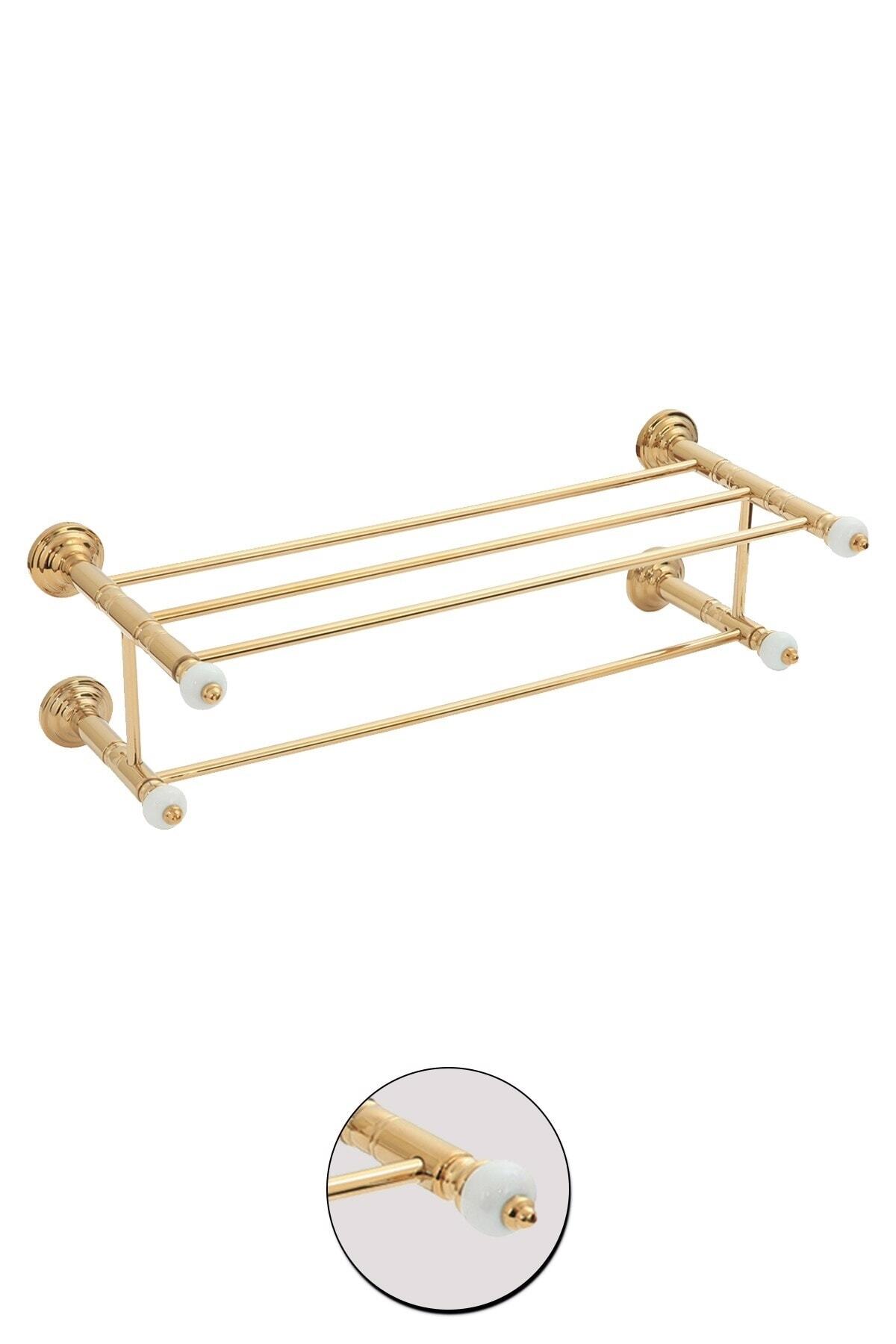Milenay Fantasia Gold Dörtlü Uzun Havluluk, 60cm, Pirinç, Pvd Kaplama