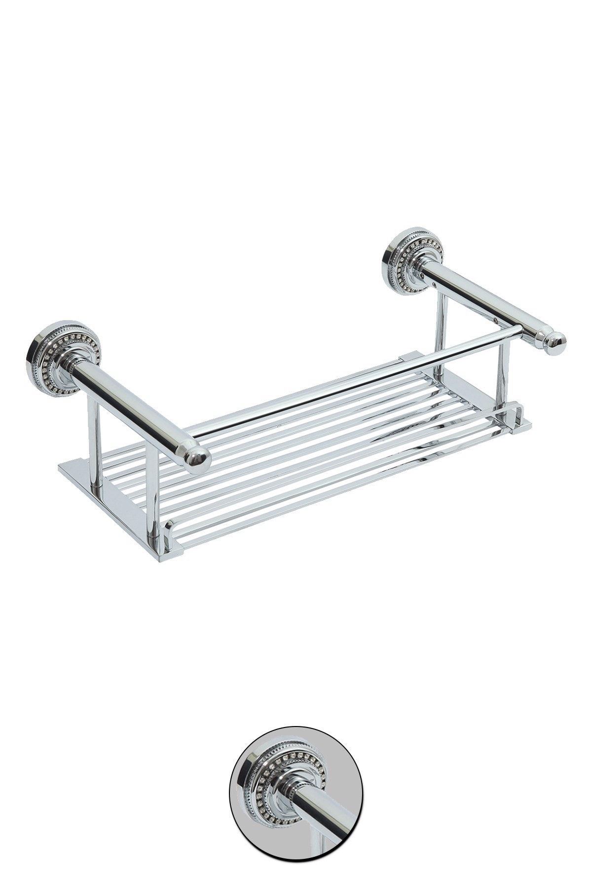 Milenay Eldorado Chrome Metal Etajer, 40cm, Pirinç, Krom Kaplama