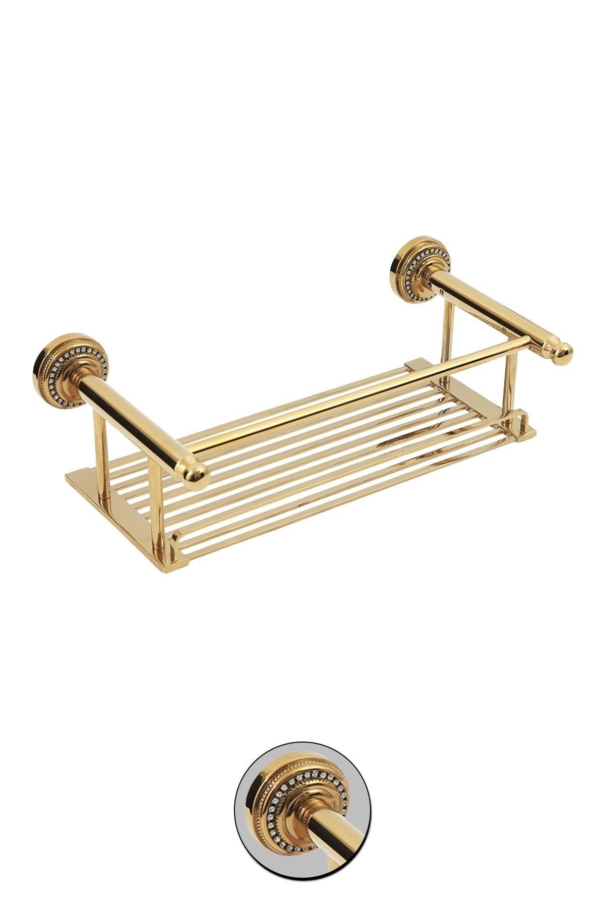 Milenay Eldorado Gold Metal Etajer, 40cm, Pirinç, Pvd Kaplama