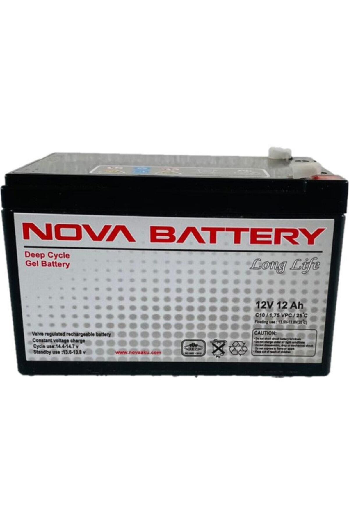 Nova Akü 12v 12 Ah Amper Deep Cycle Jel Akü Uyumlu