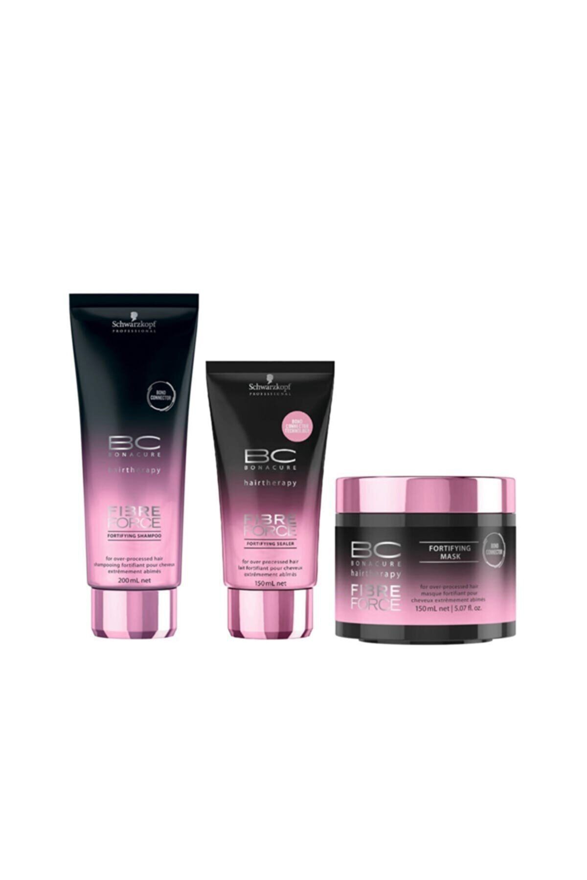 Schwarzkopf Bonacure Bc Fibre Force Aşırı Işlem Görmüş Yıpranmış 3 Lü Set
