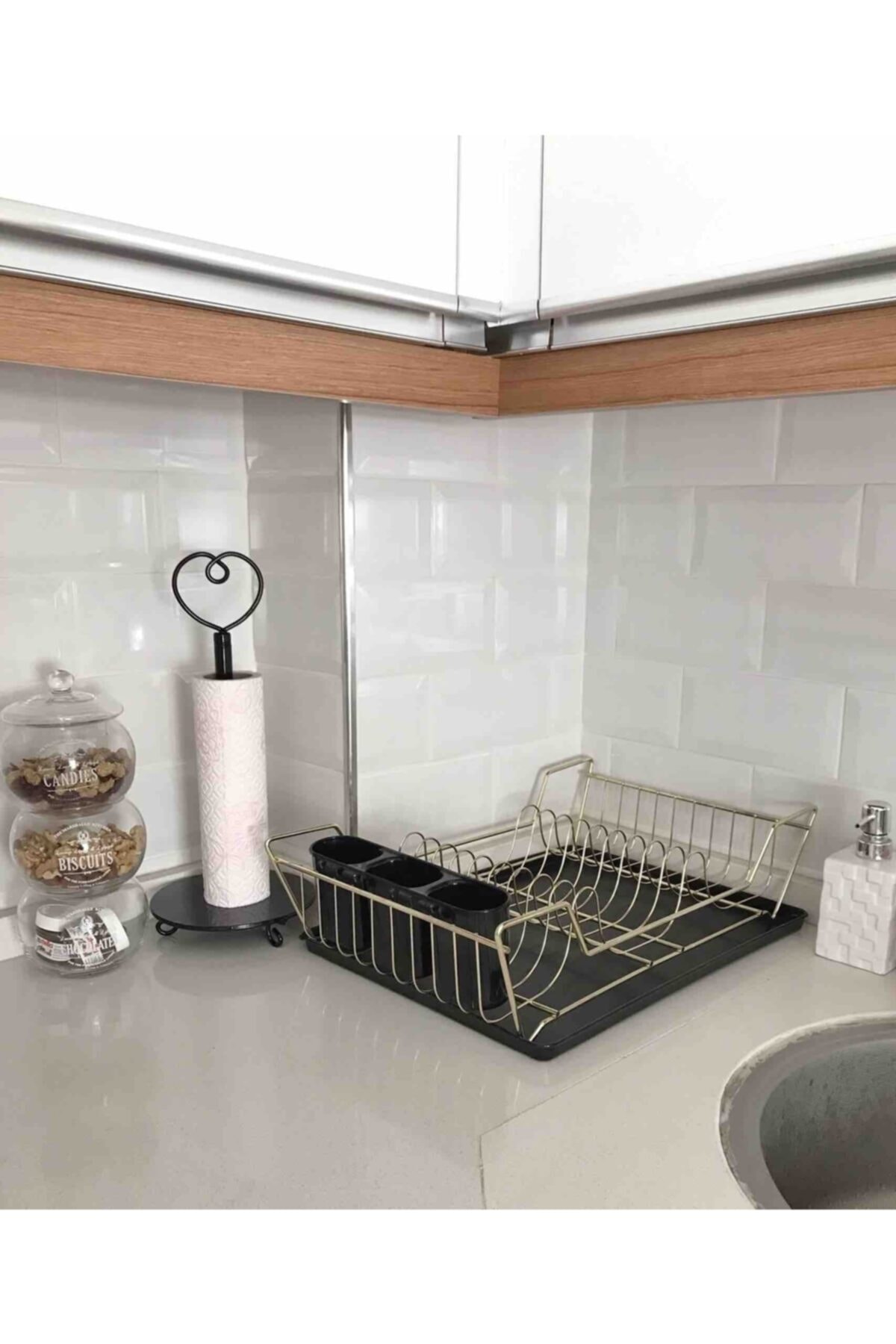 LarinHome Altın Renk Tabaklı Lüx Bulaşıklık